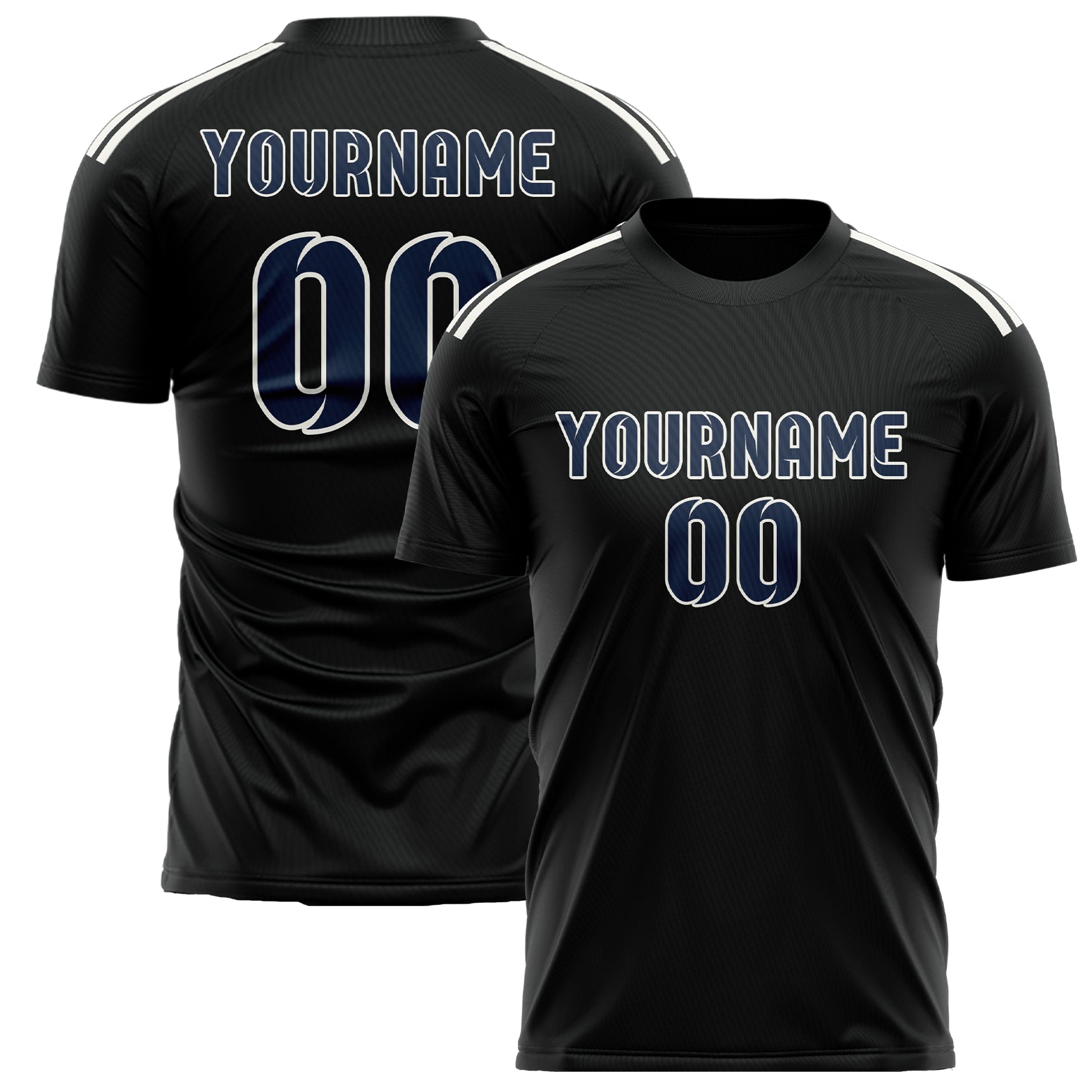 Benutzerdefiniertes Professionelles Schwarz Marineblau Fußballtrikot