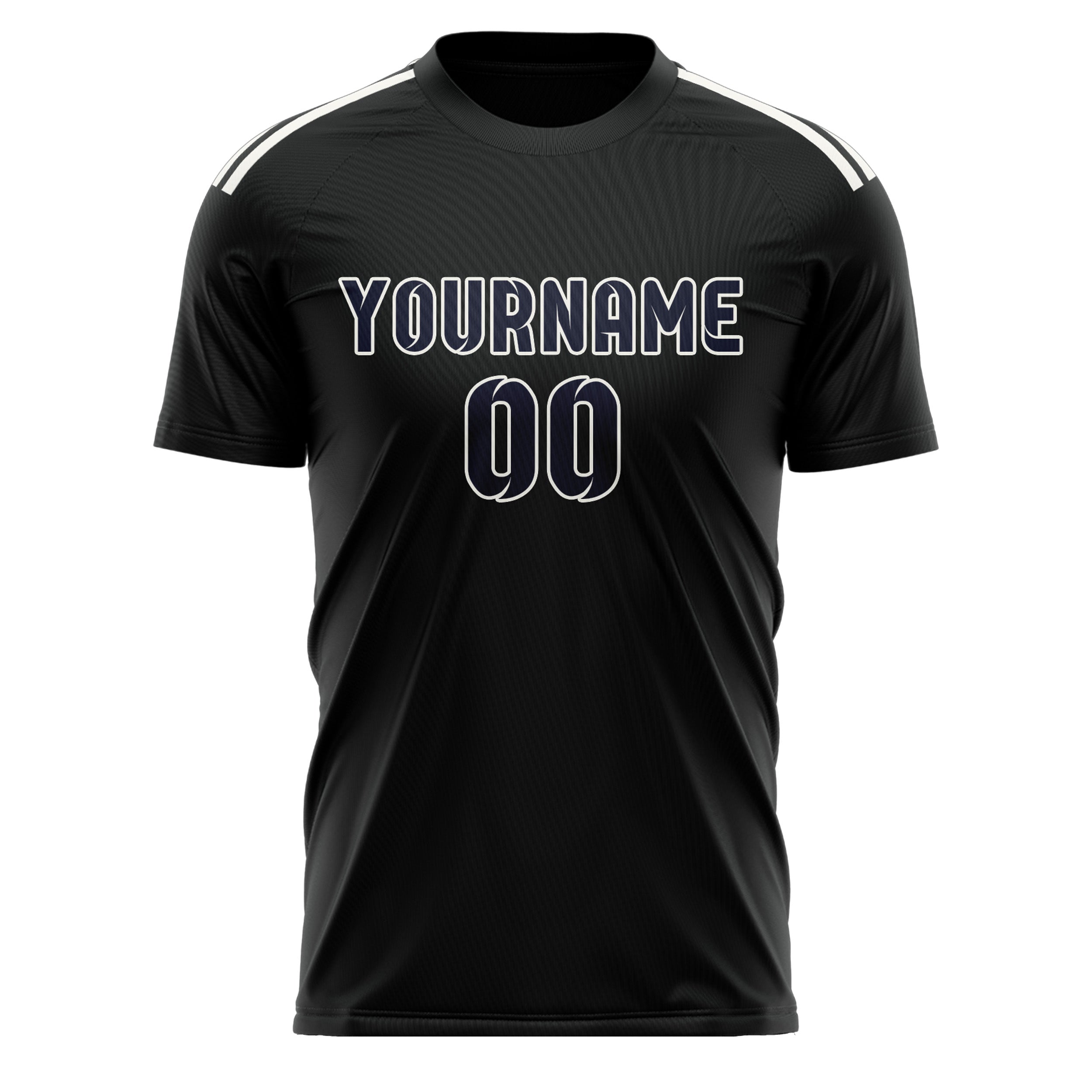 Benutzerdefiniertes Professionelles Schwarz Stahlblau Fußballtrikot