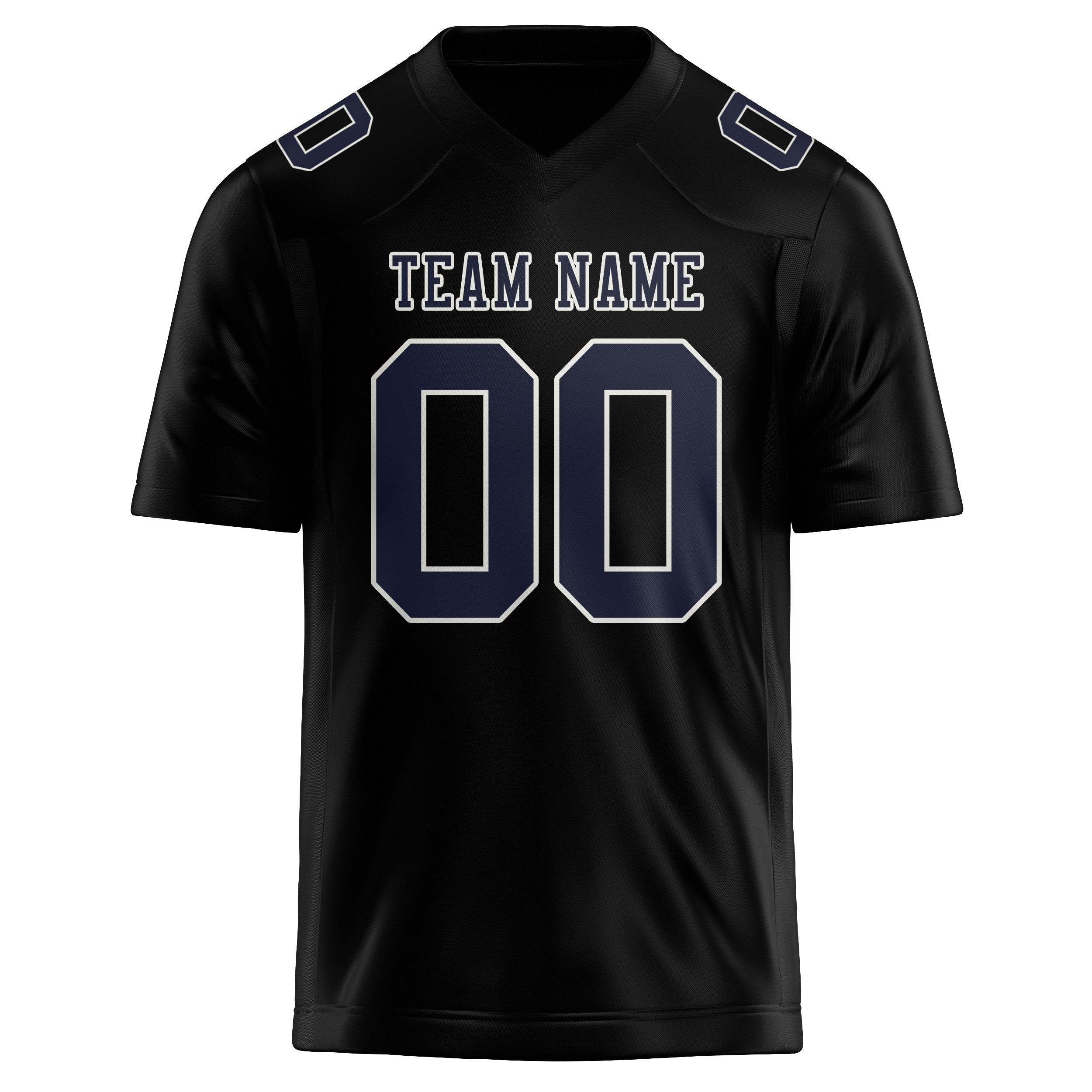 Maßgeschneidertes Professionelles Schwarz Stahlblau Rugbytrikot