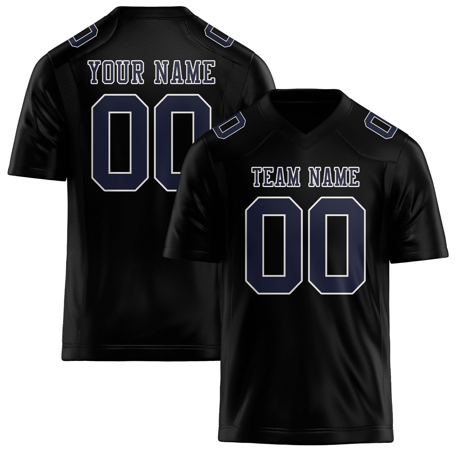 Maßgeschneidertes Professionelles Schwarz Stahlblau Rugbytrikot