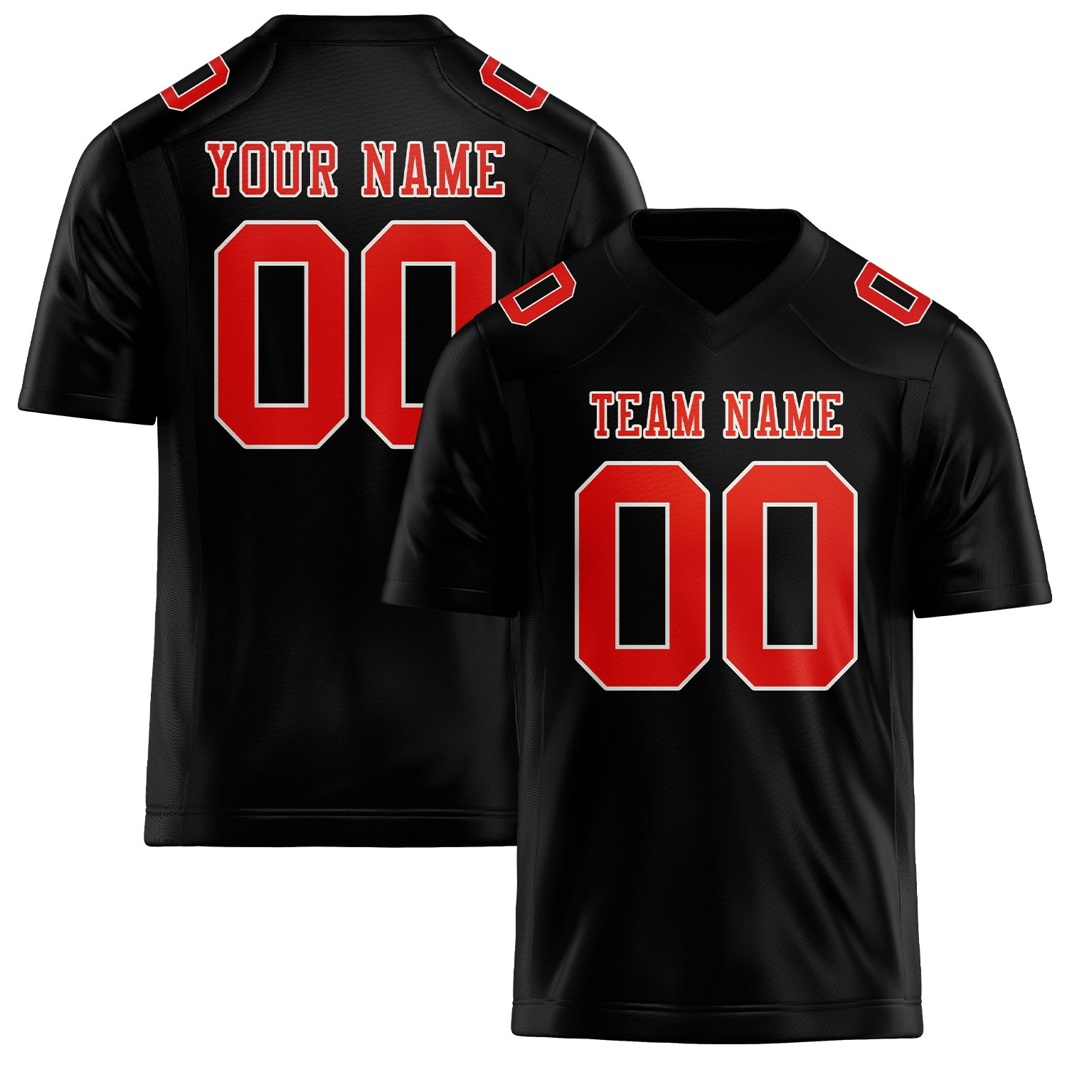 Maßgeschneidertes Professionelles Schwarz Orangerot Rugbytrikot