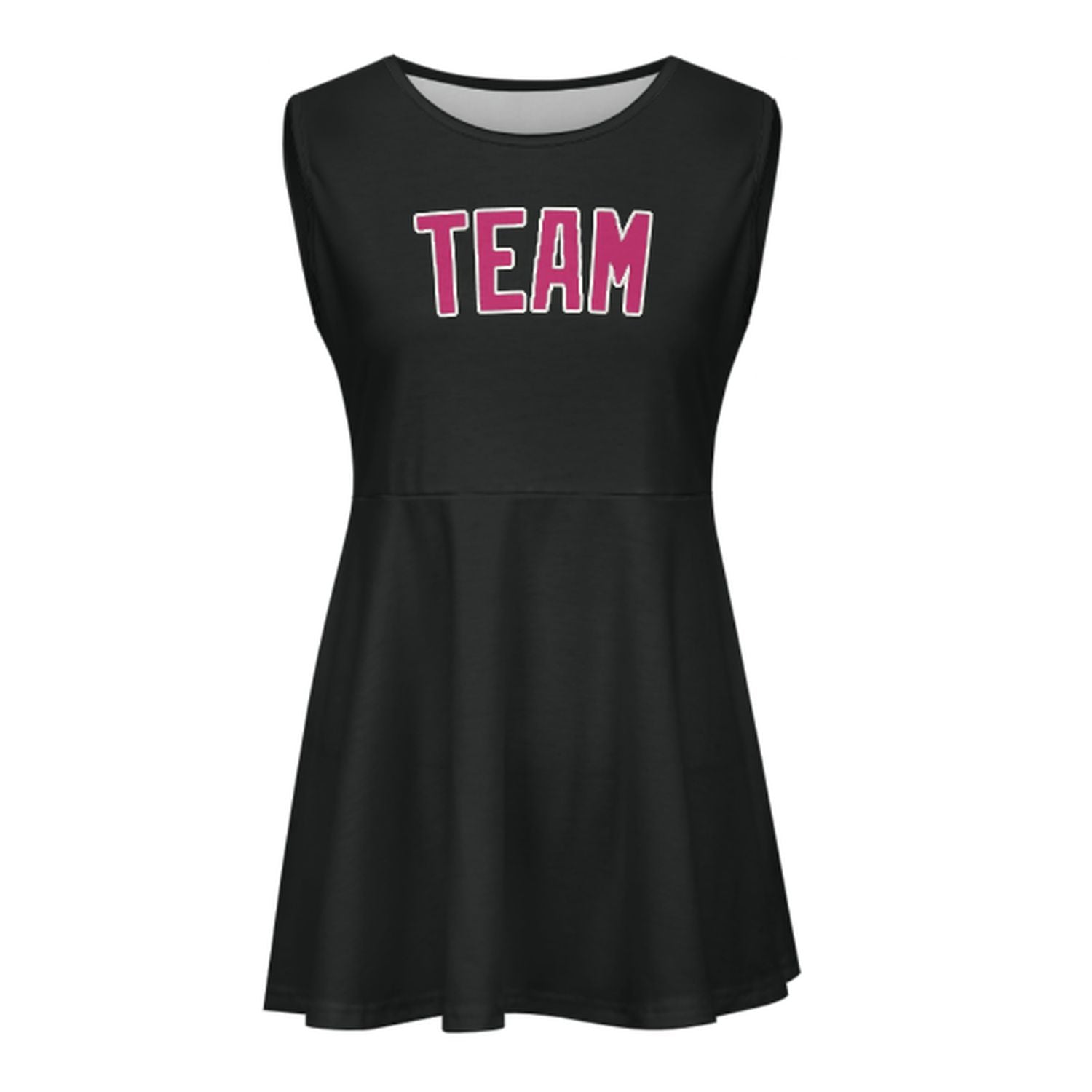 Maßgeschneidertes Schwarz Rosarot Cheerleader-Kleid