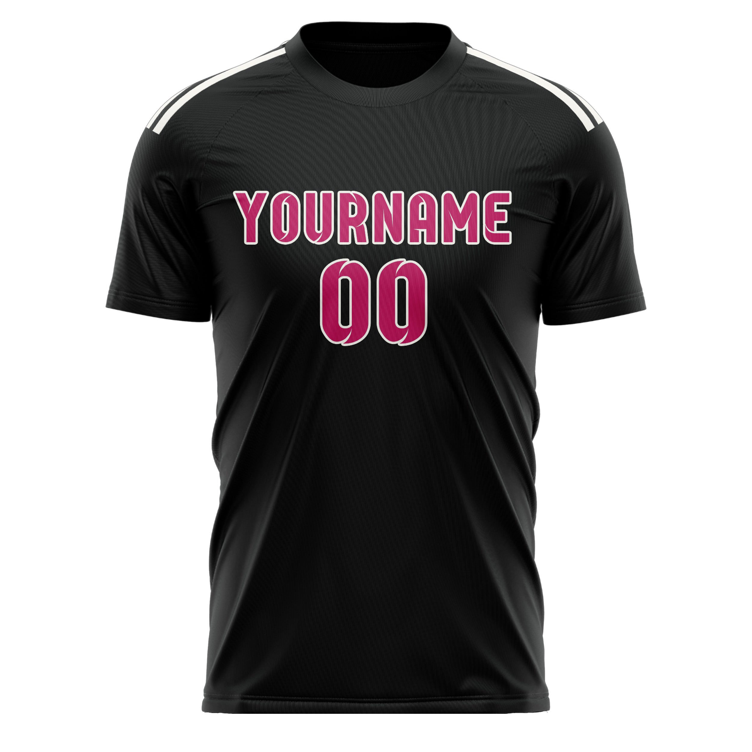 Benutzerdefiniertes Professionelles Schwarz Rosarot Fußballtrikot