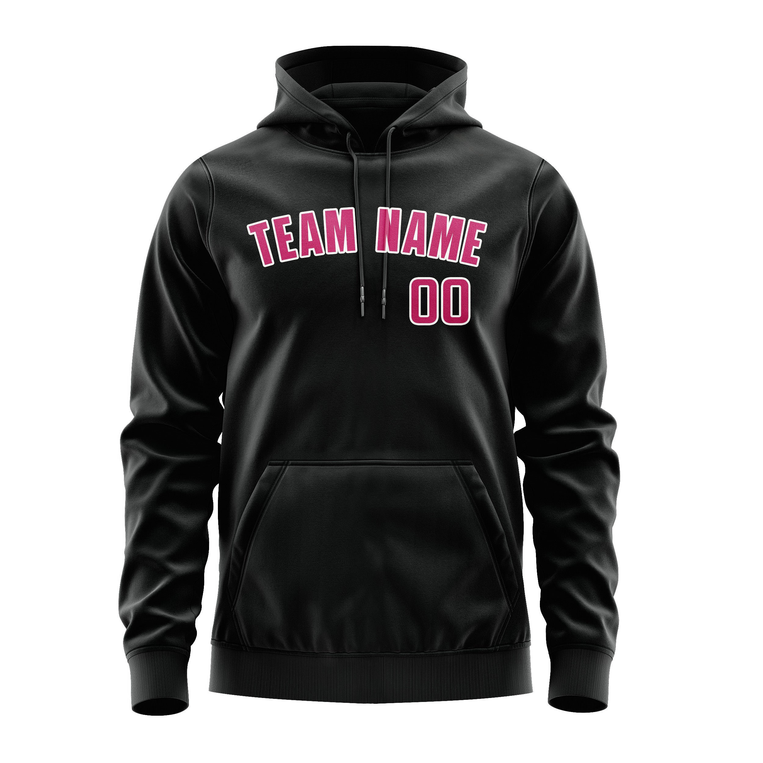 Maßgeschneidertes Schwarz Rosarot Hoodie