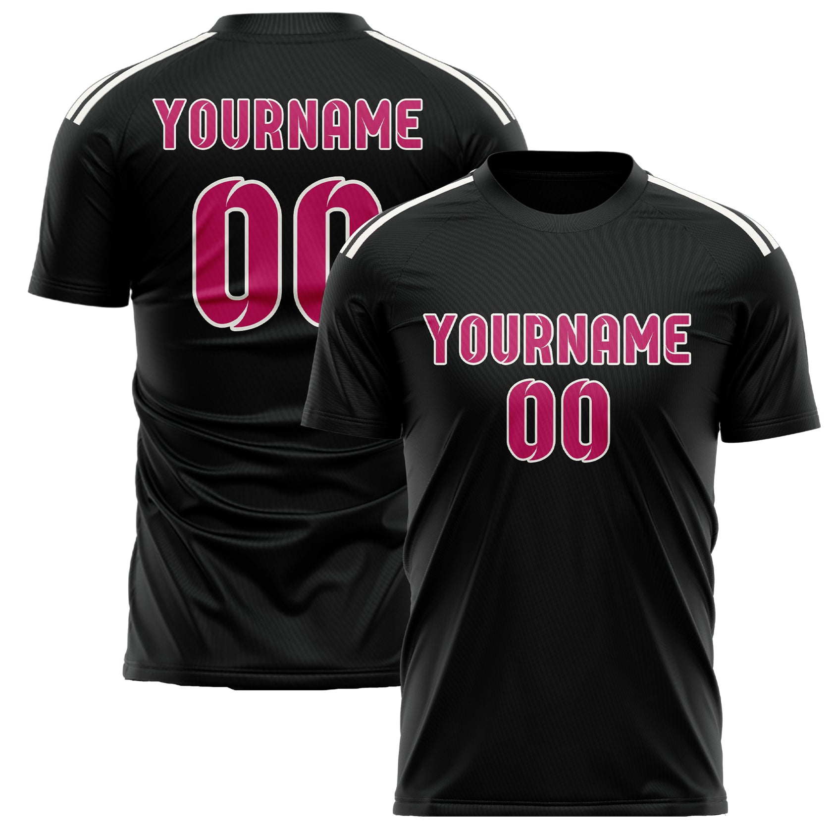 Benutzerdefiniertes Professionelles Schwarz Rosarot Fußballtrikot