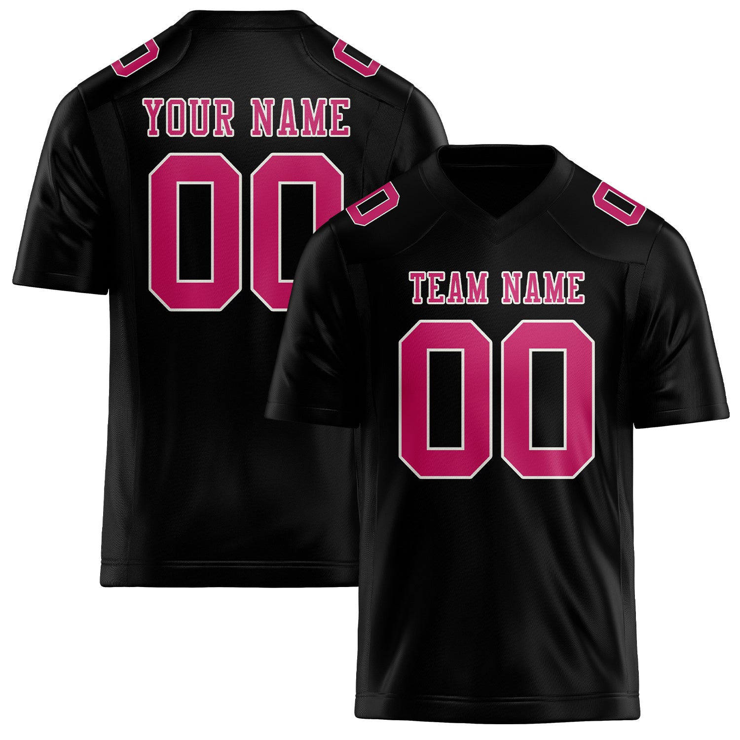 Maßgeschneidertes Professionelles Schwarz Rosarot Rugbytrikot