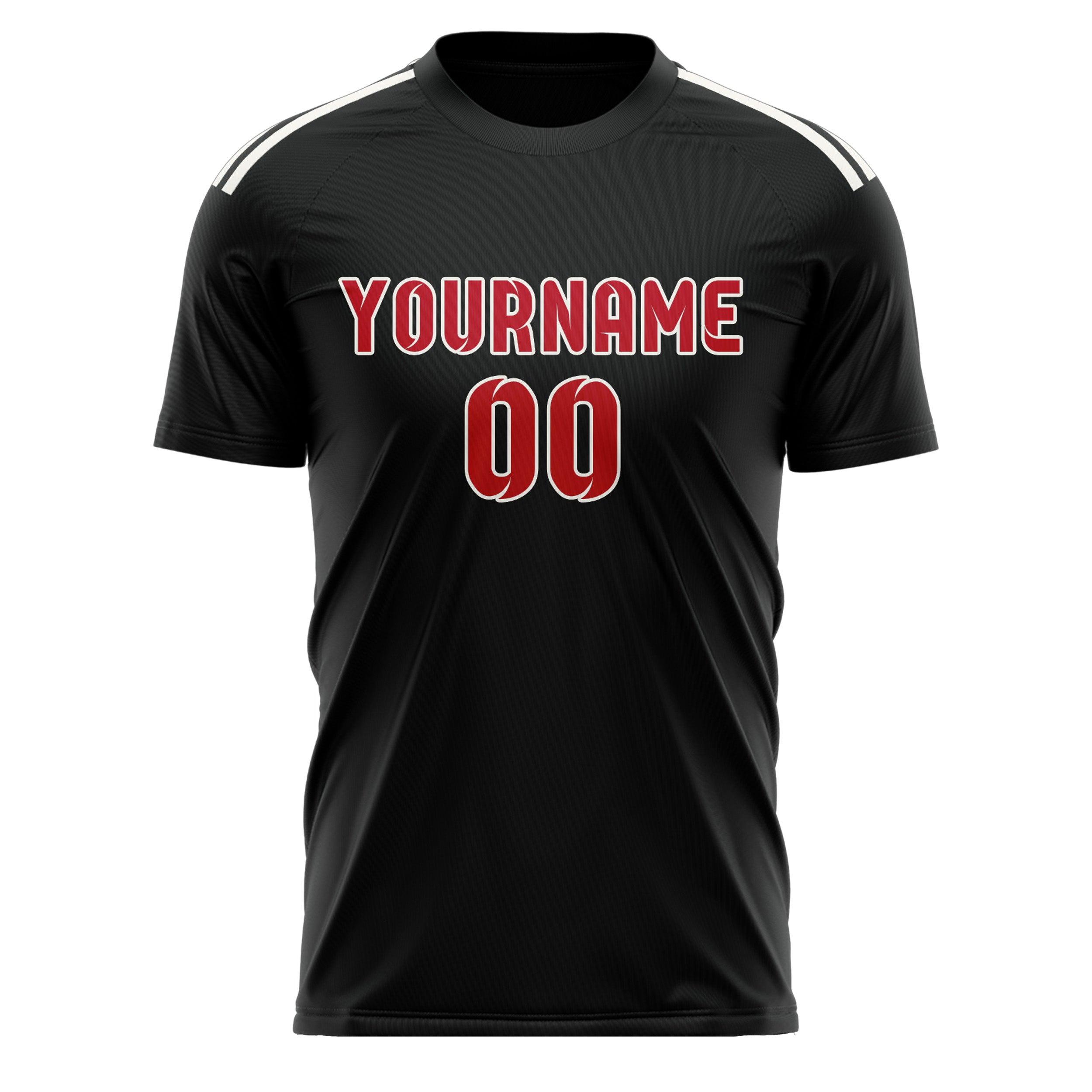 Benutzerdefiniertes Professionelles Schwarz Rot Fußballtrikot