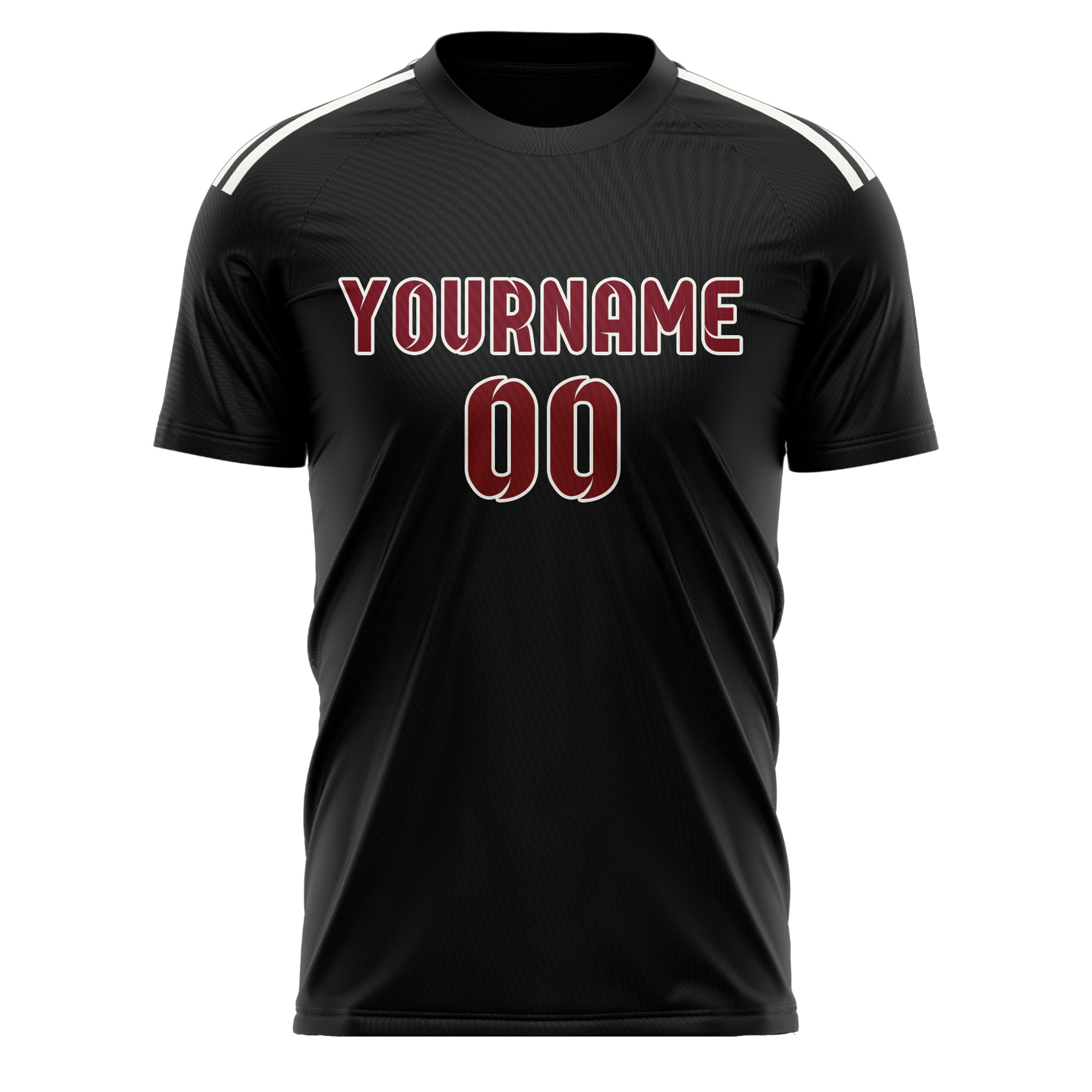 Benutzerdefiniertes Professionelles Schwarz Karmesinrot Fußballtrikot
