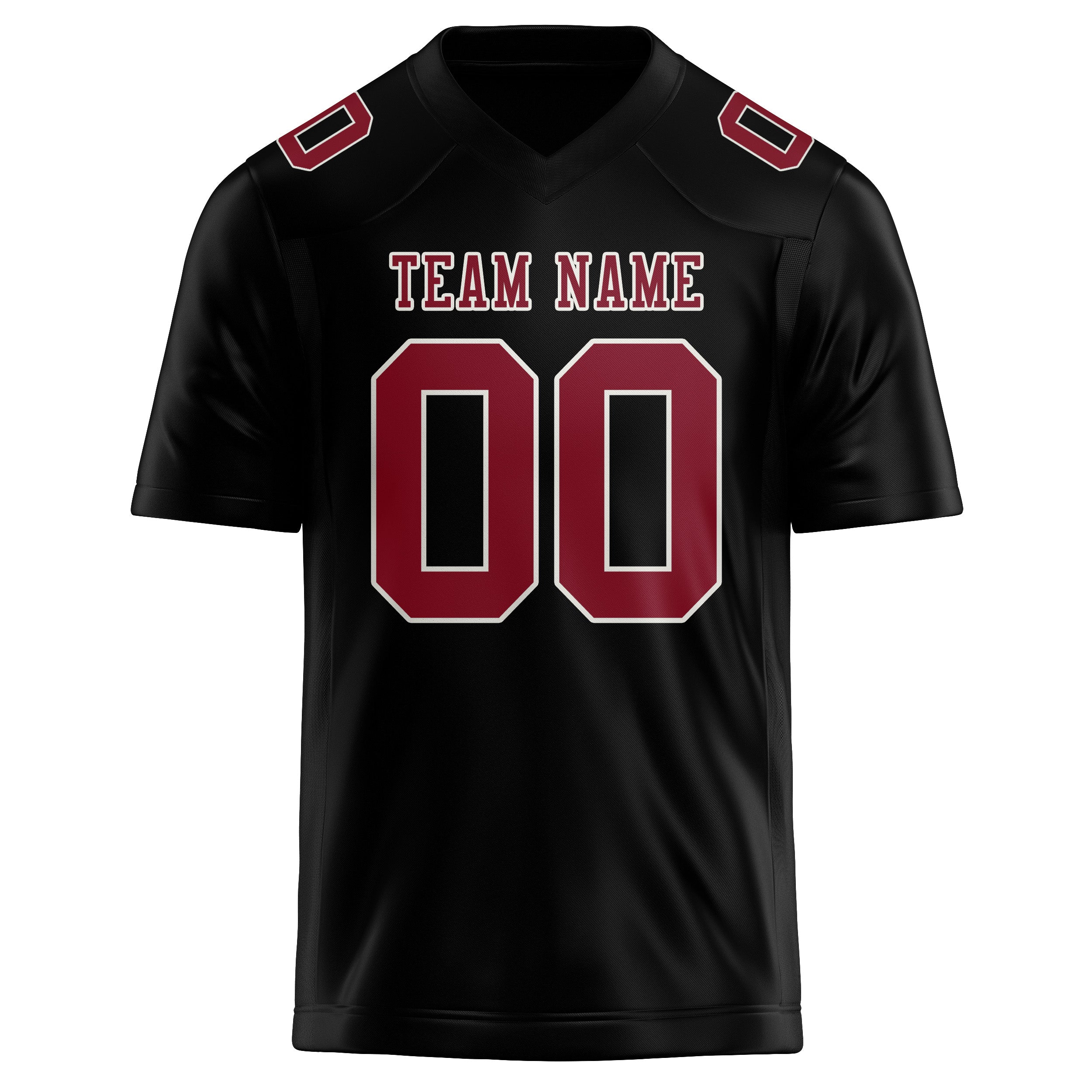 Maßgeschneidertes Professionelles Schwarz Karmesinrot Rugbytrikot