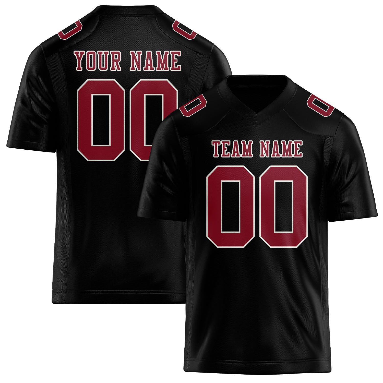Maßgeschneidertes Professionelles Schwarz Karmesinrot Rugbytrikot