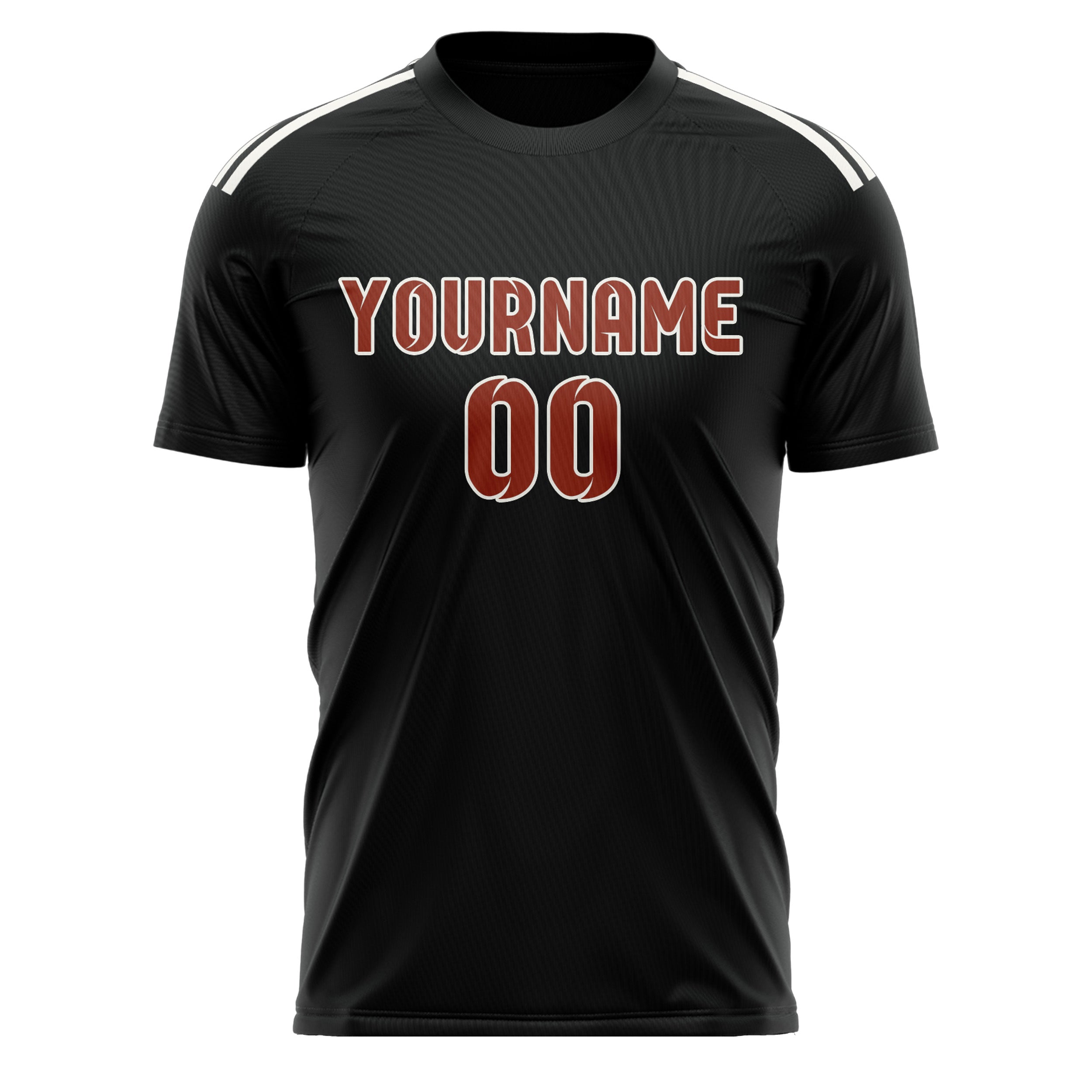 Benutzerdefiniertes Professionelles Schwarz Korallenrot Fußballtrikot