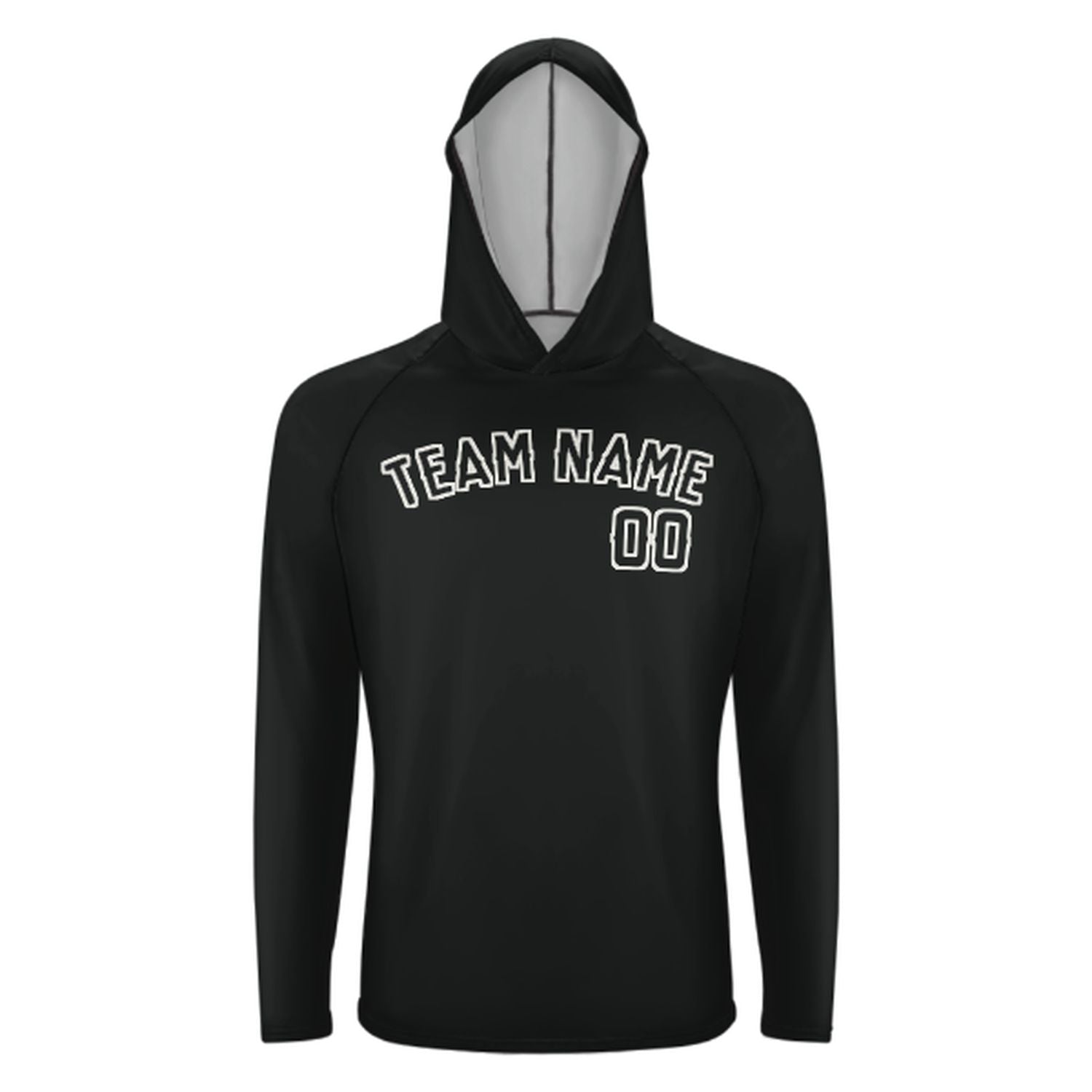 Maßgeschneidertes Schwarz Schwarz UV-Hoodie
