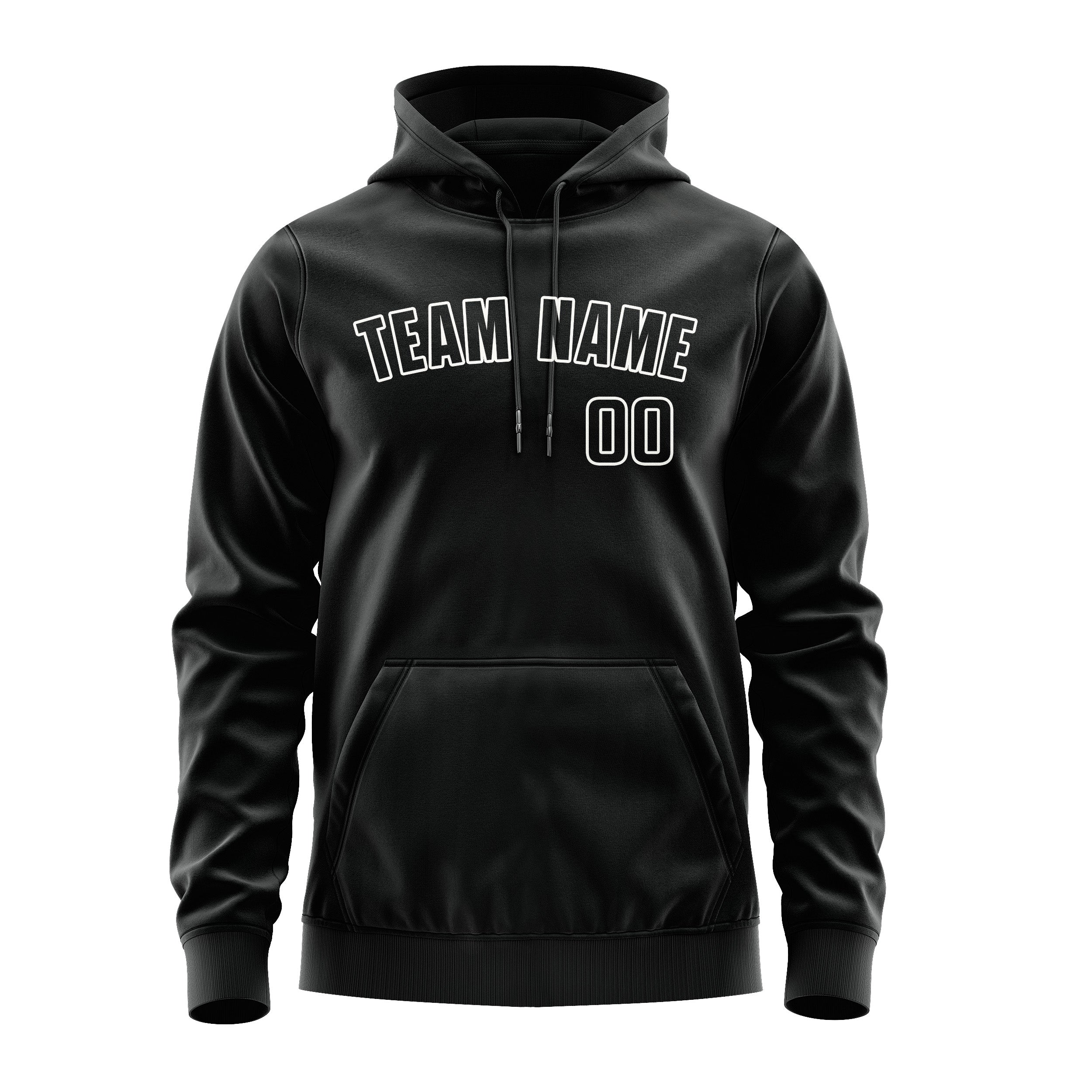 Maßgeschneidertes Schwarz Schwarz Hoodie