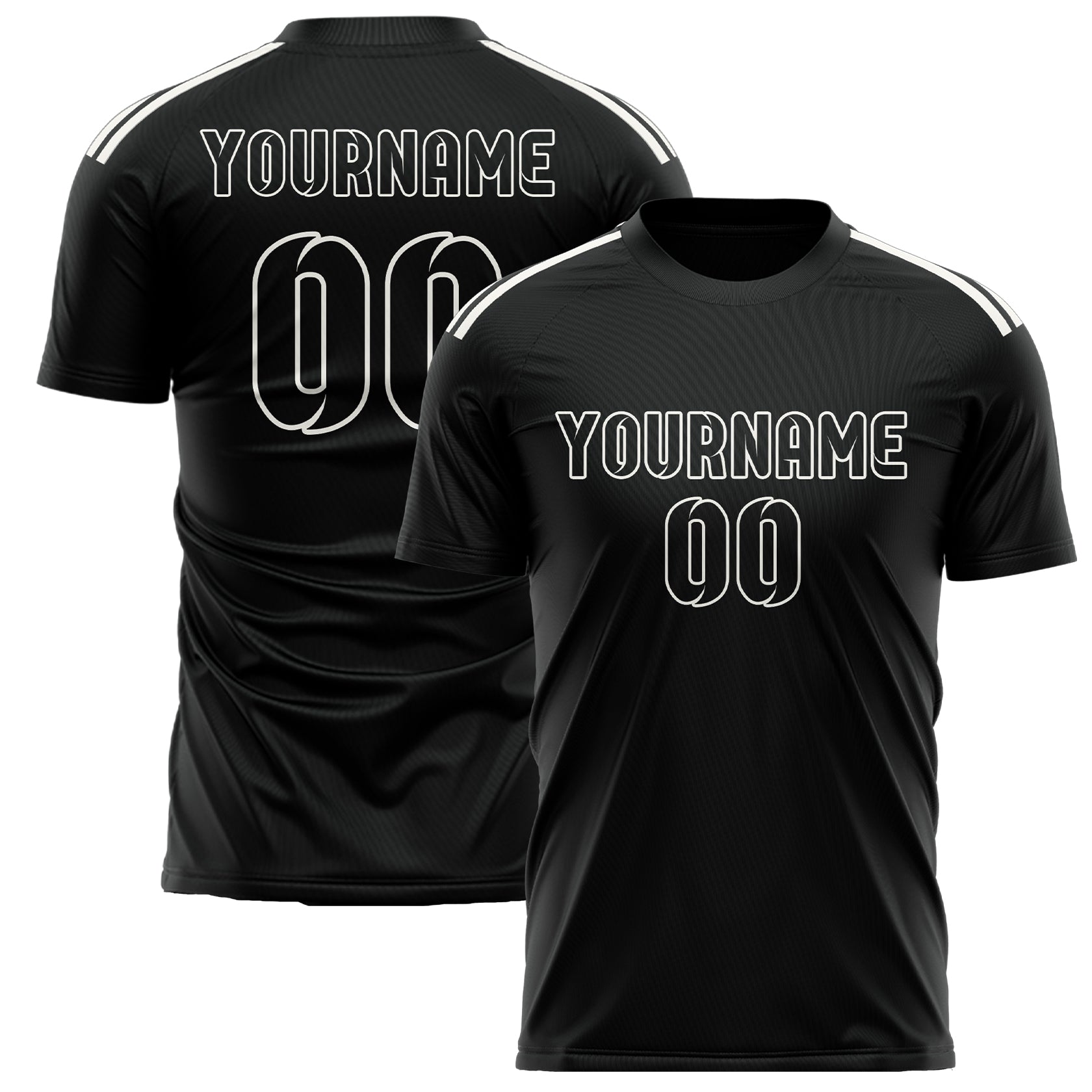 Benutzerdefiniertes Professionelles Schwarz Schwarz Fußballtrikot