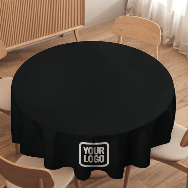 Maßgeschneidertes Schwarz Weiß Runde Tischdecke