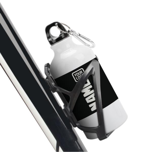 Maßgeschneidertes Schwarz Weiß Sportflasche
