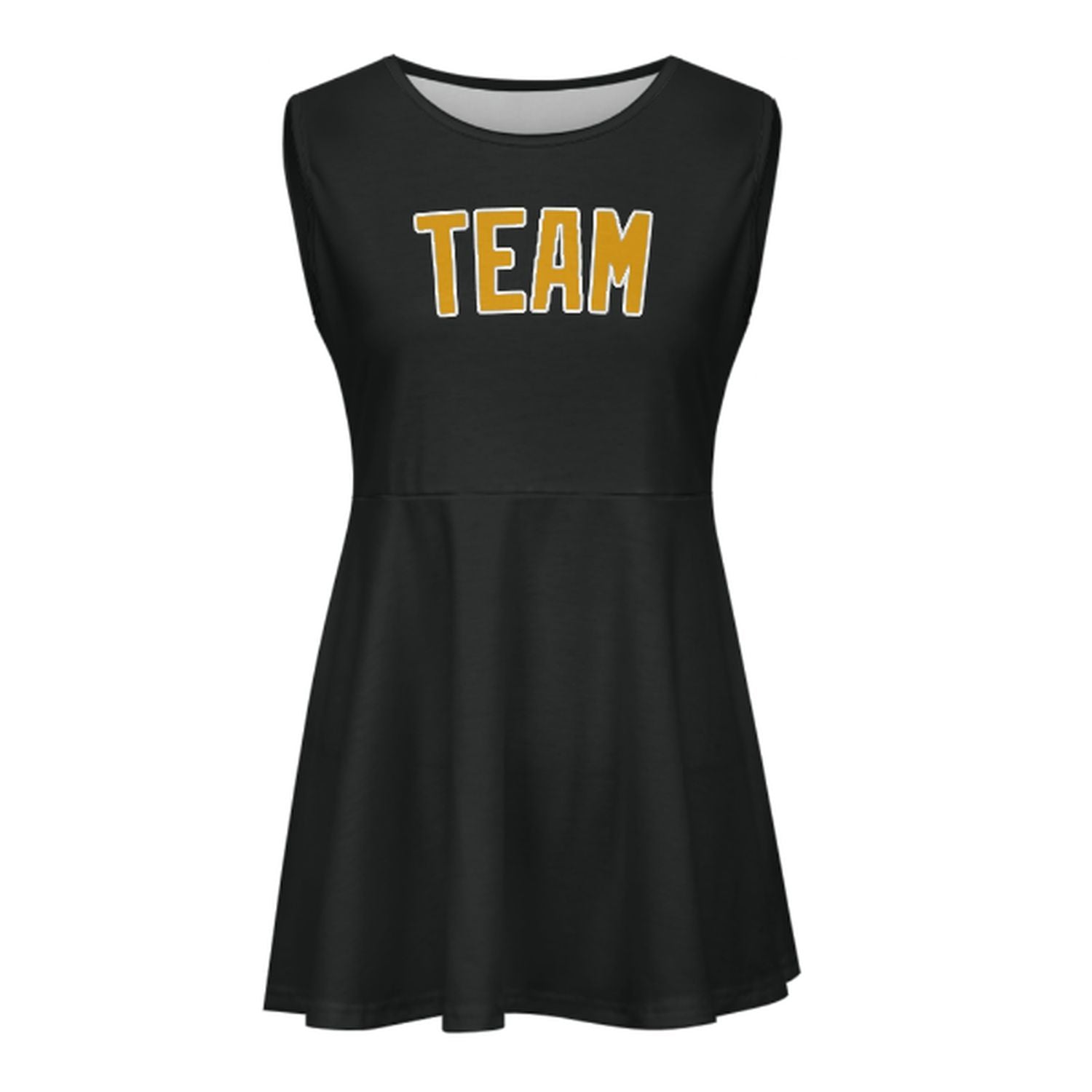 Maßgeschneidertes Schwarz Gelb Cheerleader-Kleid
