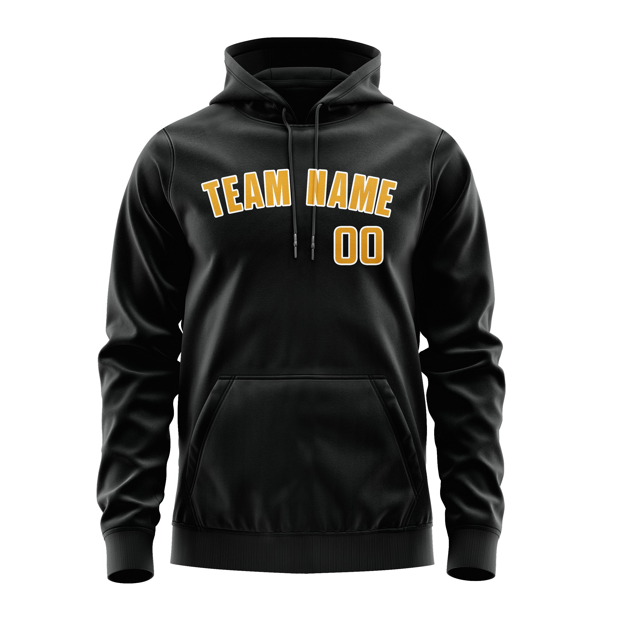Maßgeschneidertes Schwarz Gelb Hoodie