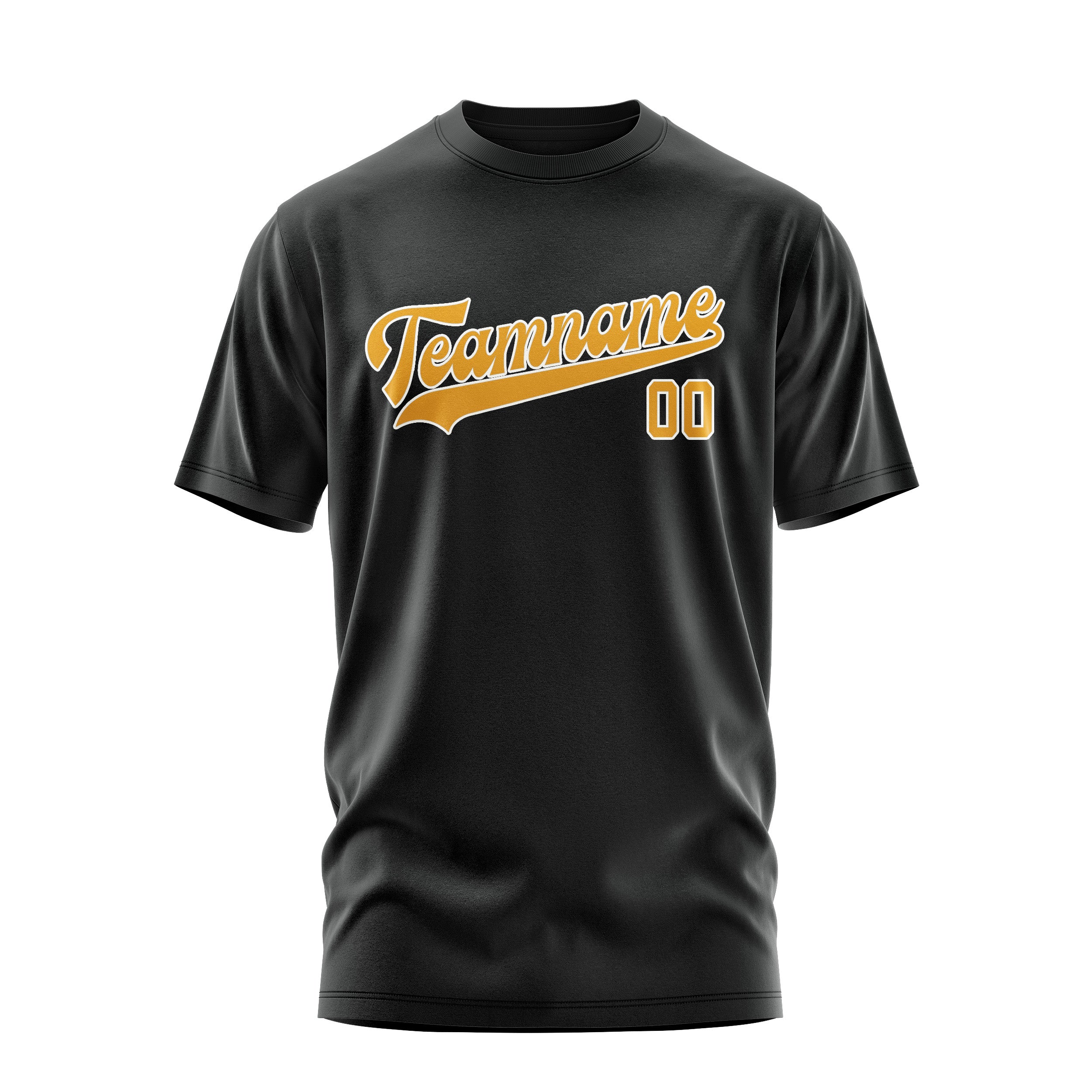 Maßgeschneidertes Schwarz Gelb T-Shirt