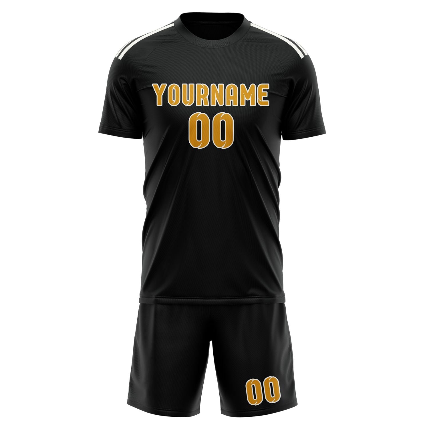 Maßgeschneidertes Professionelles Schwarz Gelb Fußballtrikot-Set