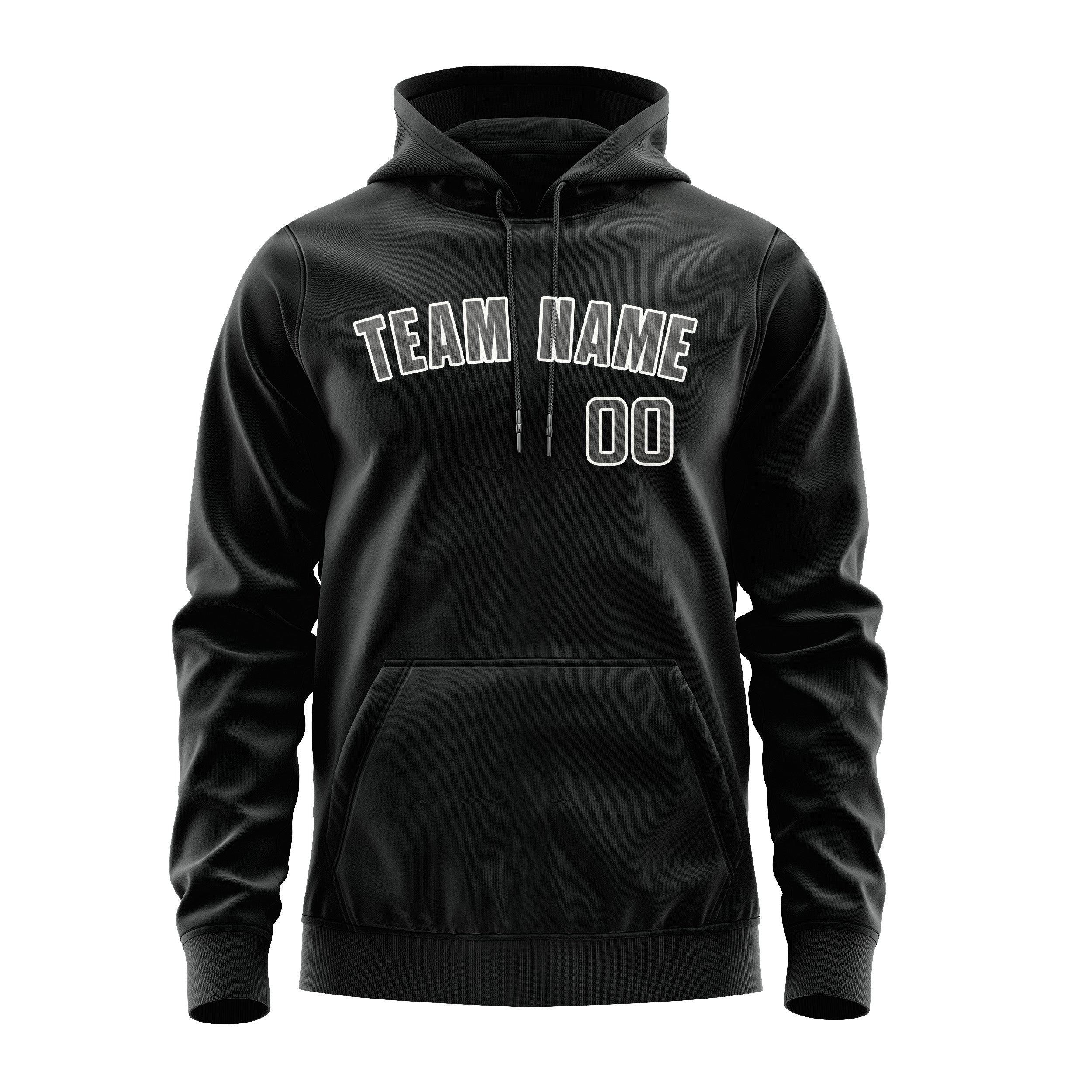 Maßgeschneidertes Schwarz Dunkelgrau Hoodie