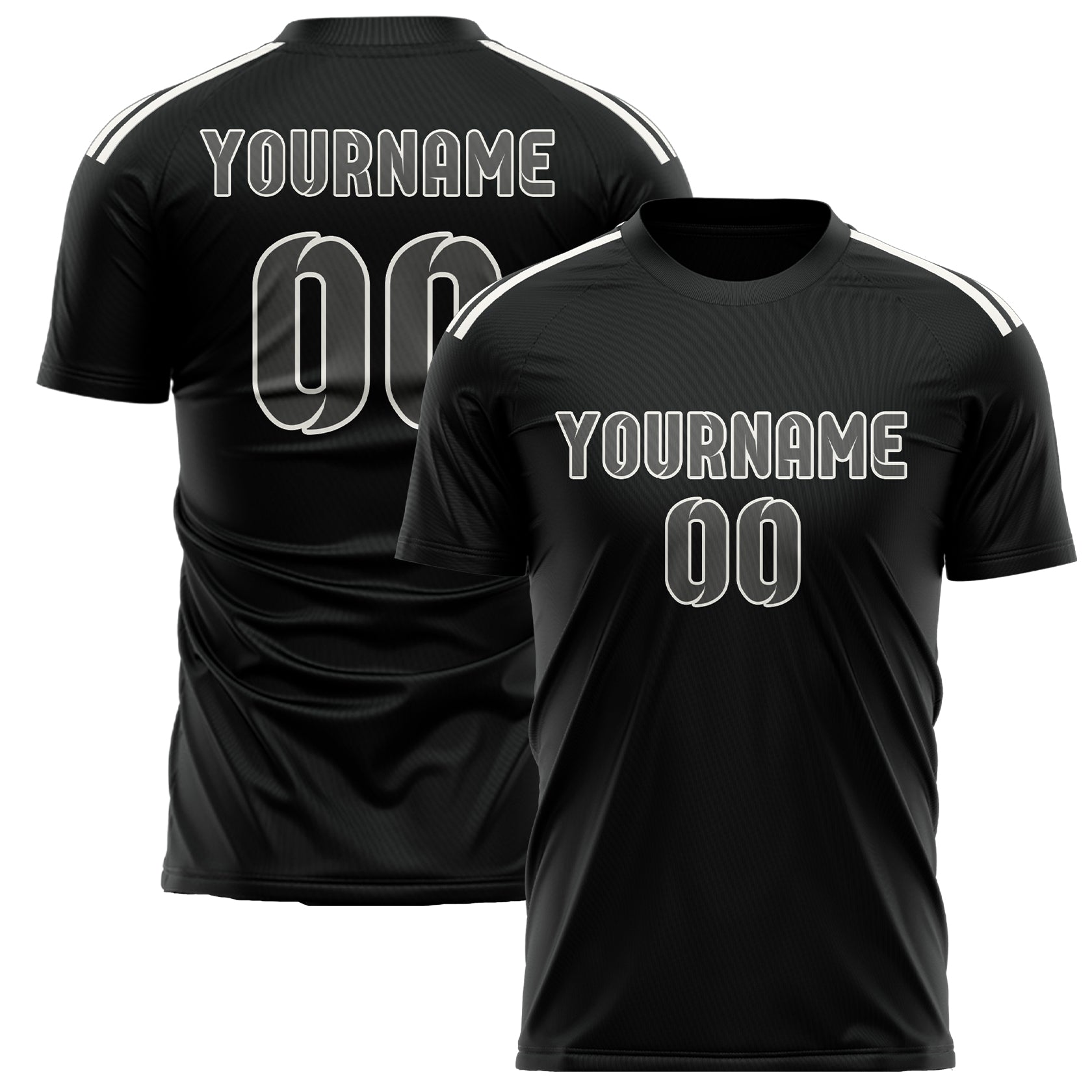 Benutzerdefiniertes Professionelles Schwarz Dunkelgrau Fußballtrikot