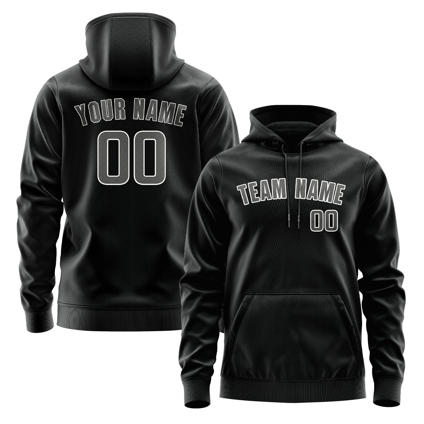 Maßgeschneidertes Schwarz Dunkelgrau Hoodie