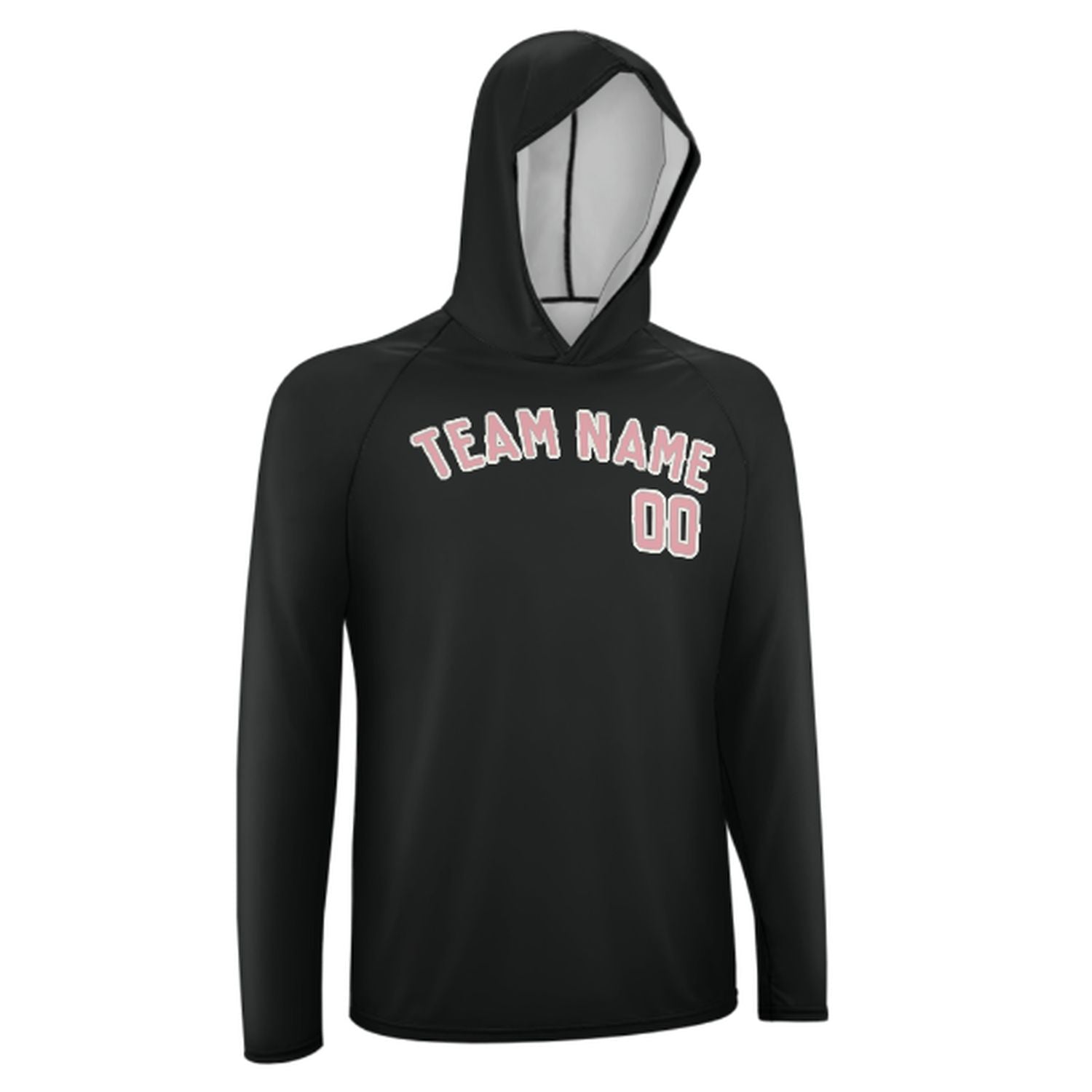 Maßgeschneidertes Schwarz Rosa UV-Hoodie