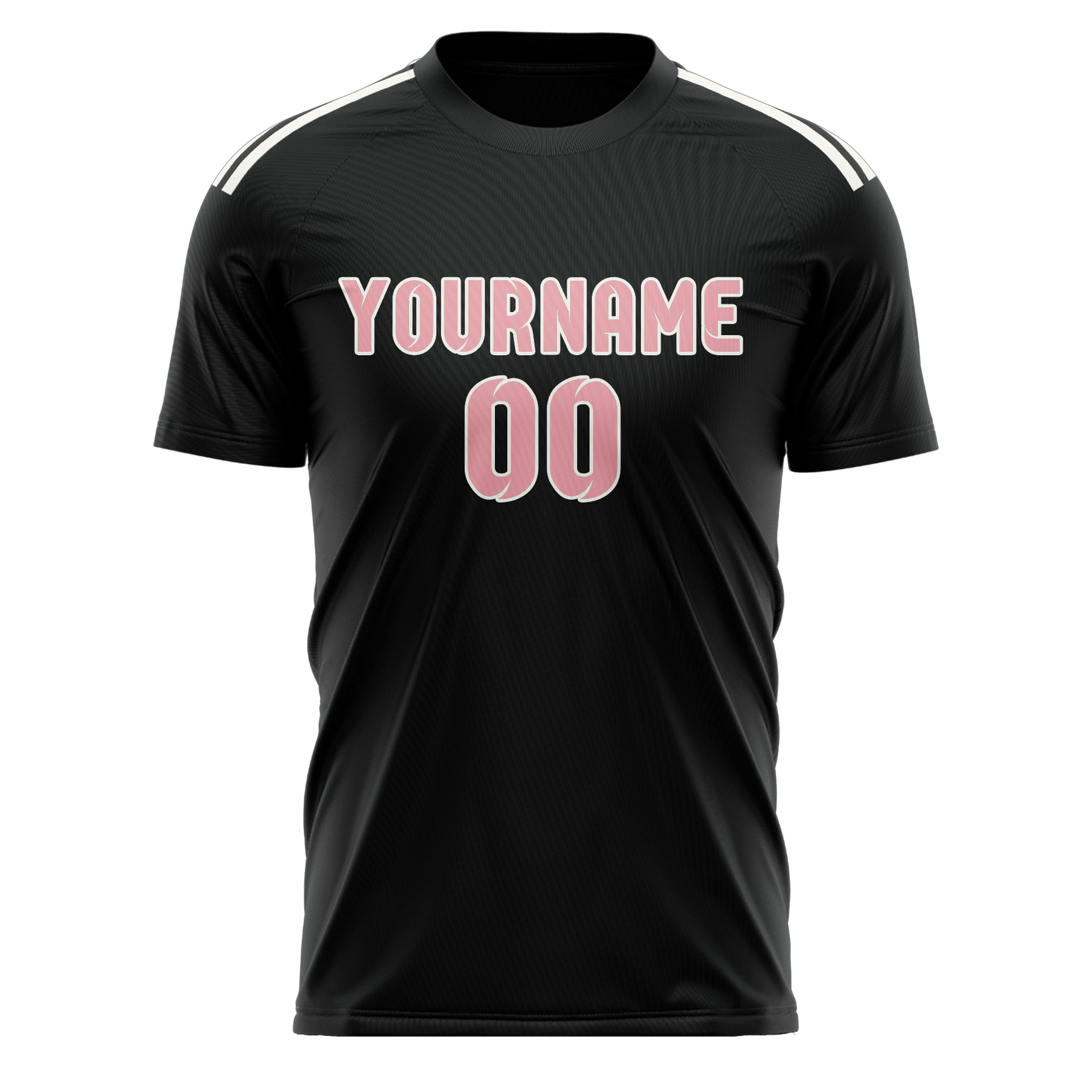 Benutzerdefiniertes Professionelles Schwarz Rosa Fußballtrikot