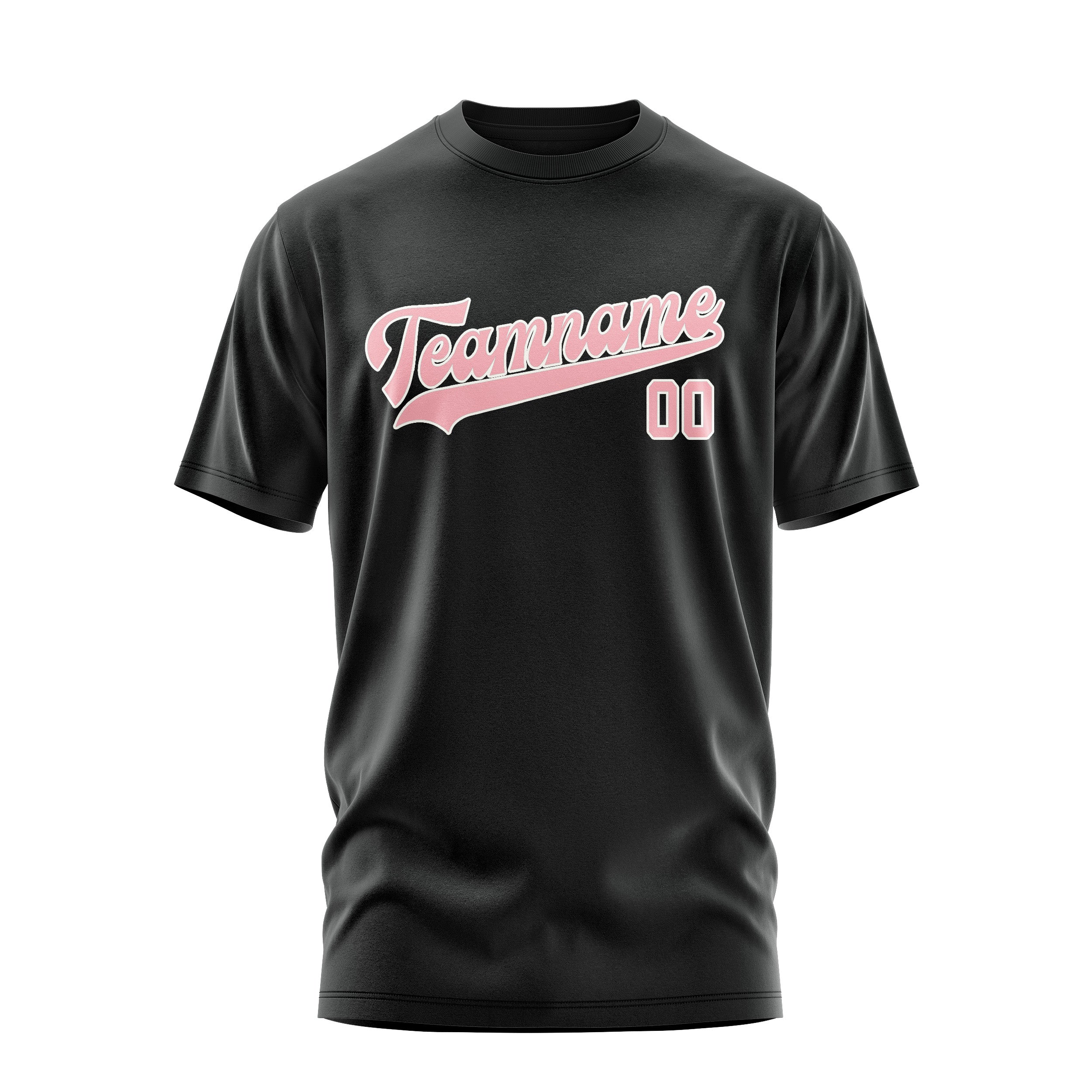 Maßgeschneidertes Schwarz Rosa T-Shirt