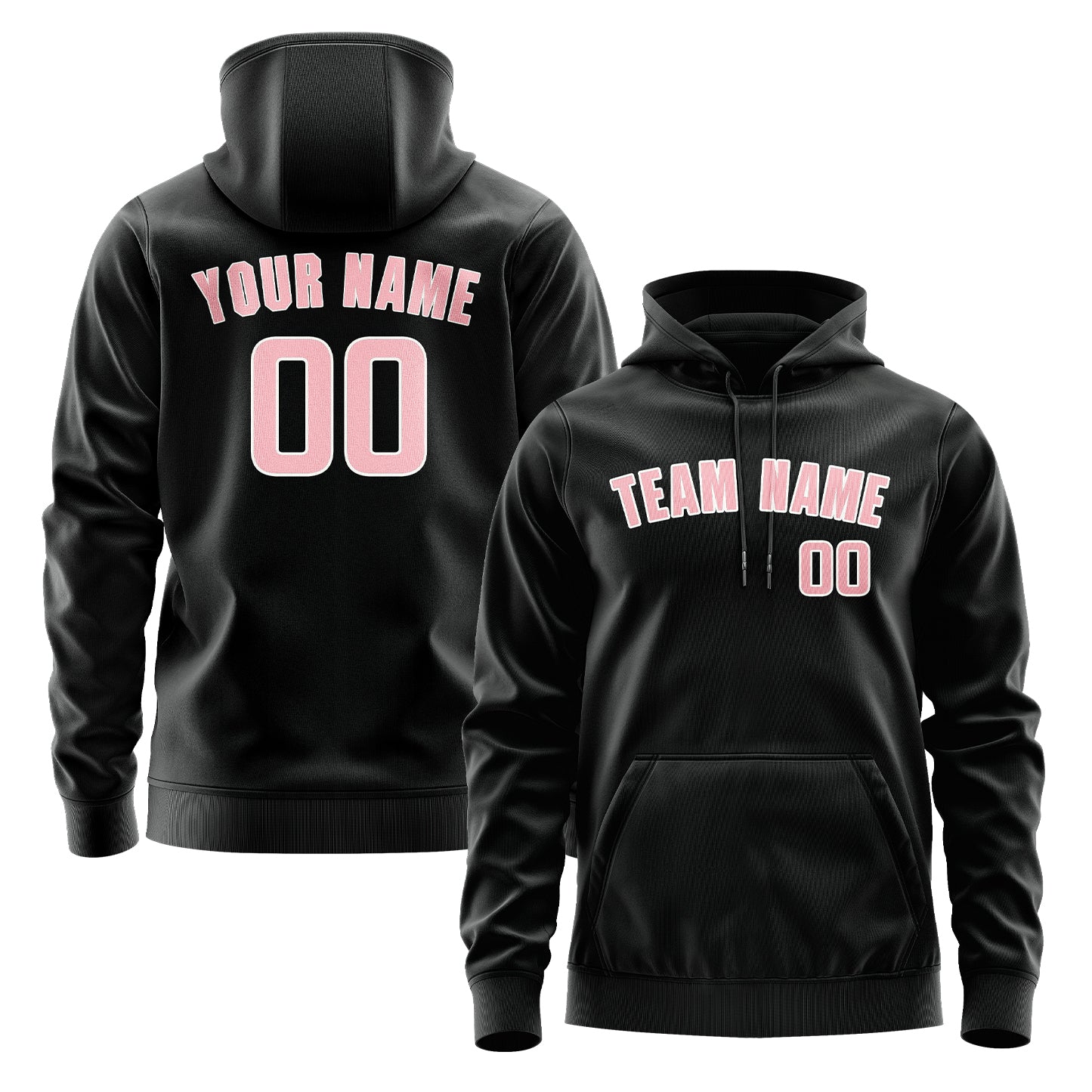 Maßgeschneidertes Schwarz Rosa Hoodie
