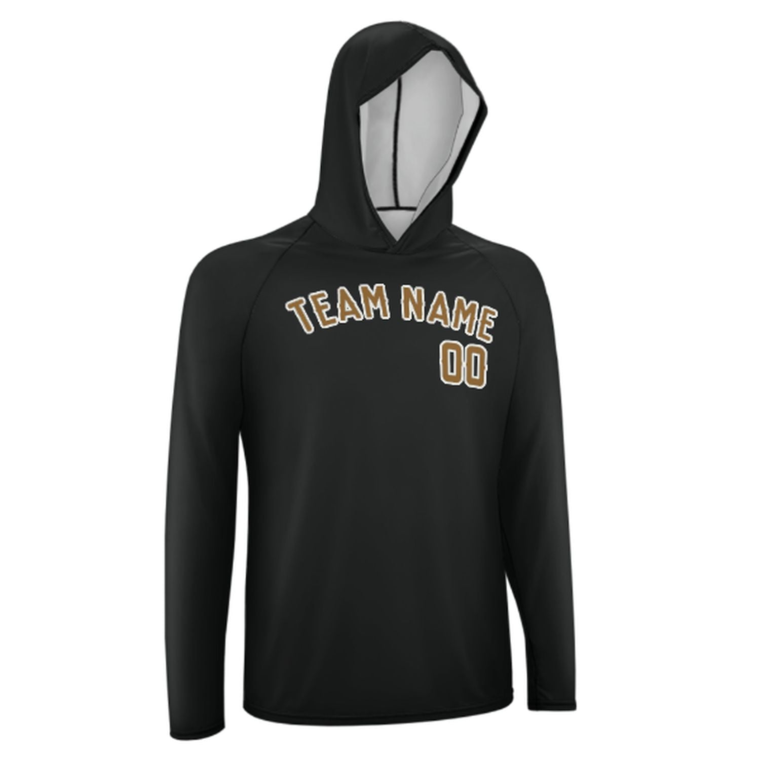 Maßgeschneidertes Schwarz Khaki UV-Hoodie