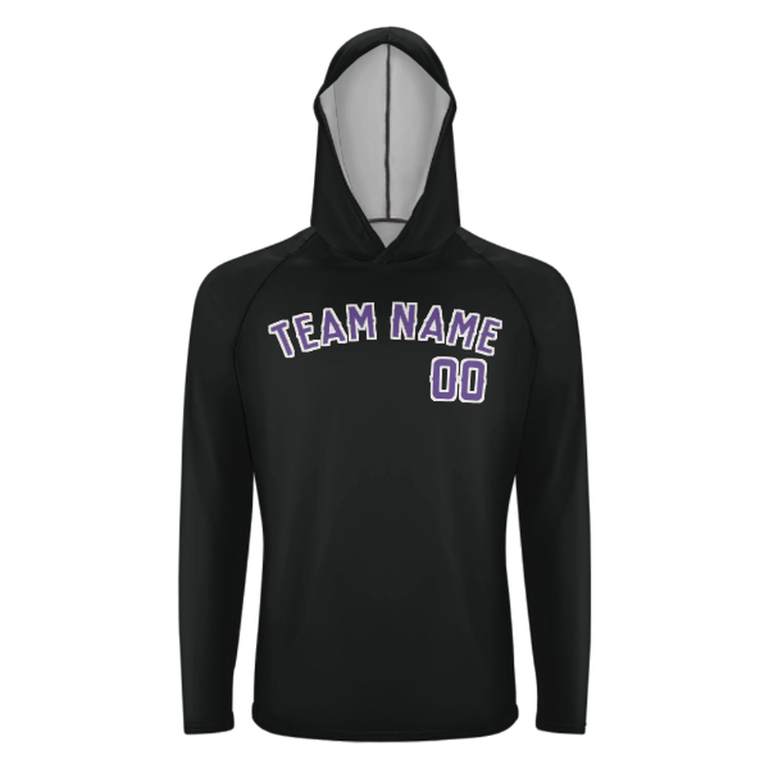 Maßgeschneidertes Schwarz Lavendel UV-Hoodie