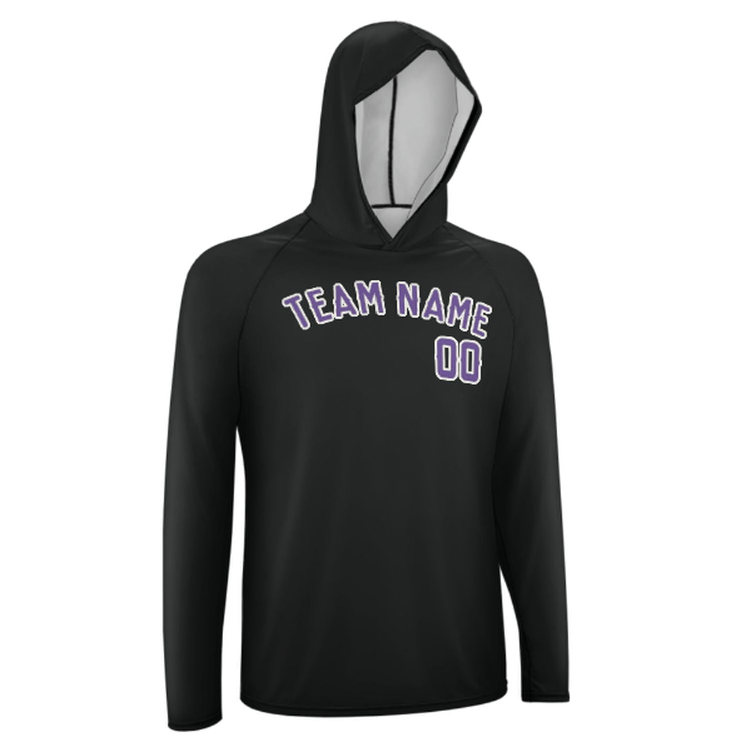 Maßgeschneidertes Schwarz Lavendel UV-Hoodie