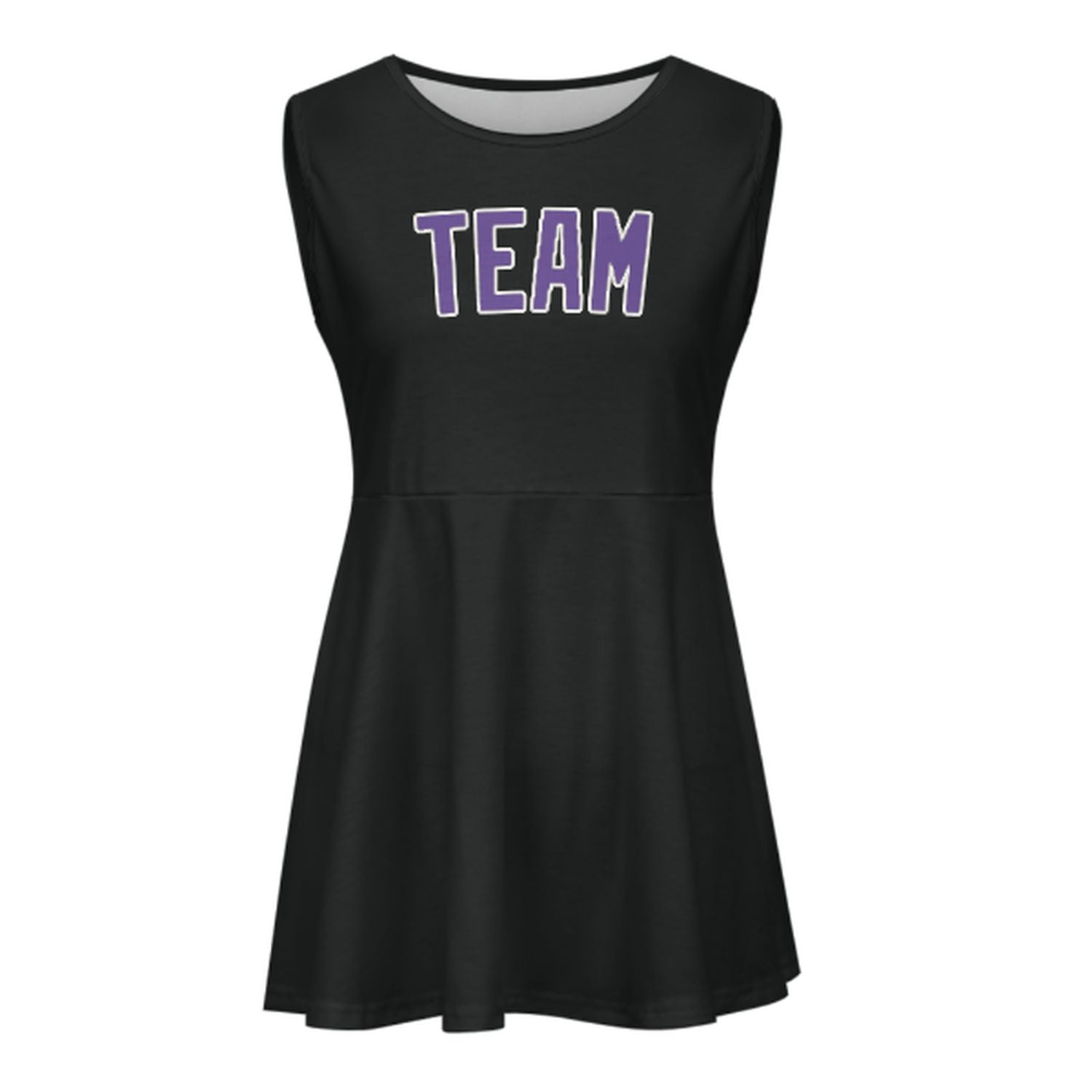 Maßgeschneidertes Schwarz Lavendel Cheerleader-Kleid