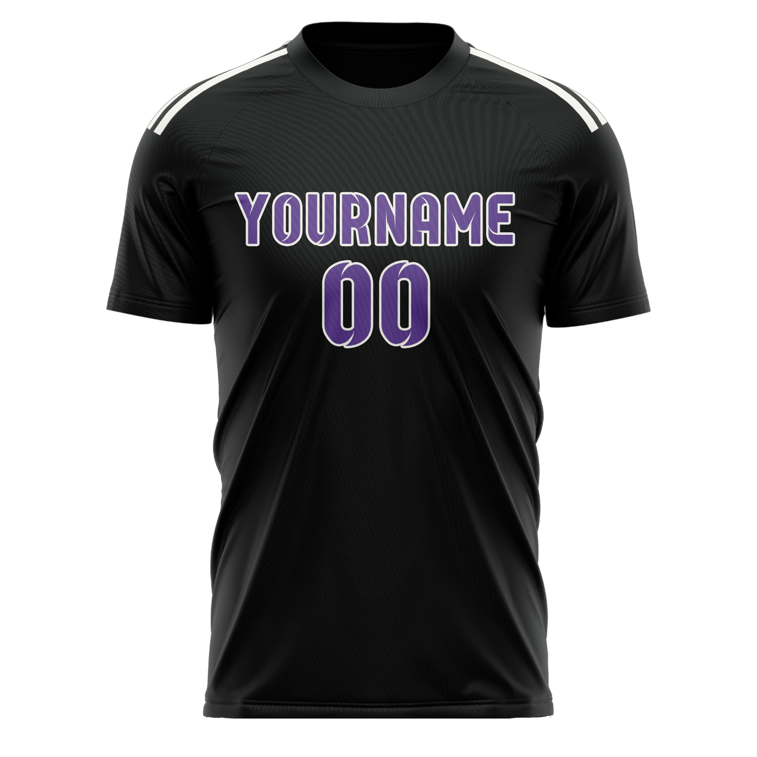 Benutzerdefiniertes Professionelles Schwarz Lavendel Fußballtrikot
