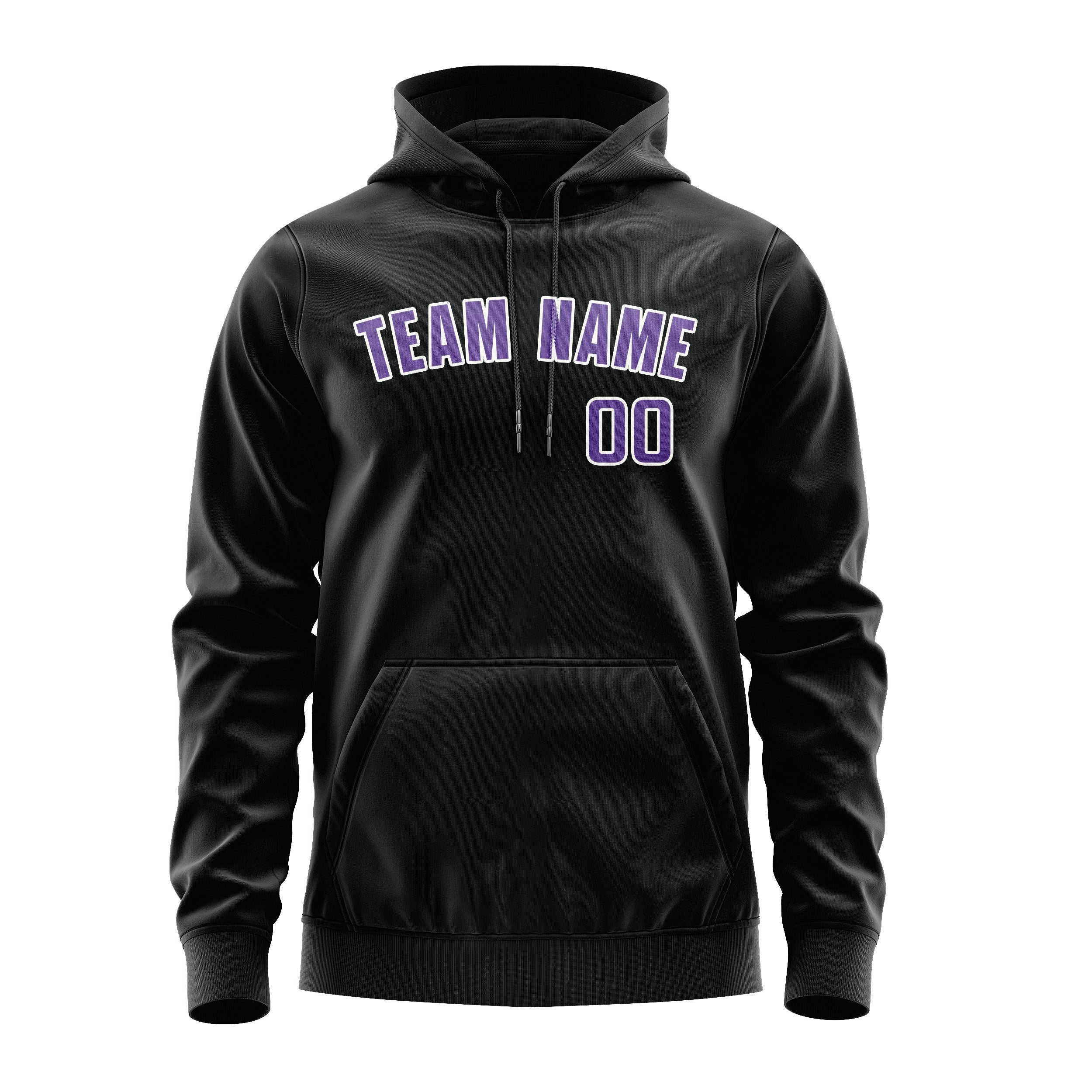 Maßgeschneidertes Schwarz Lavendel Hoodie
