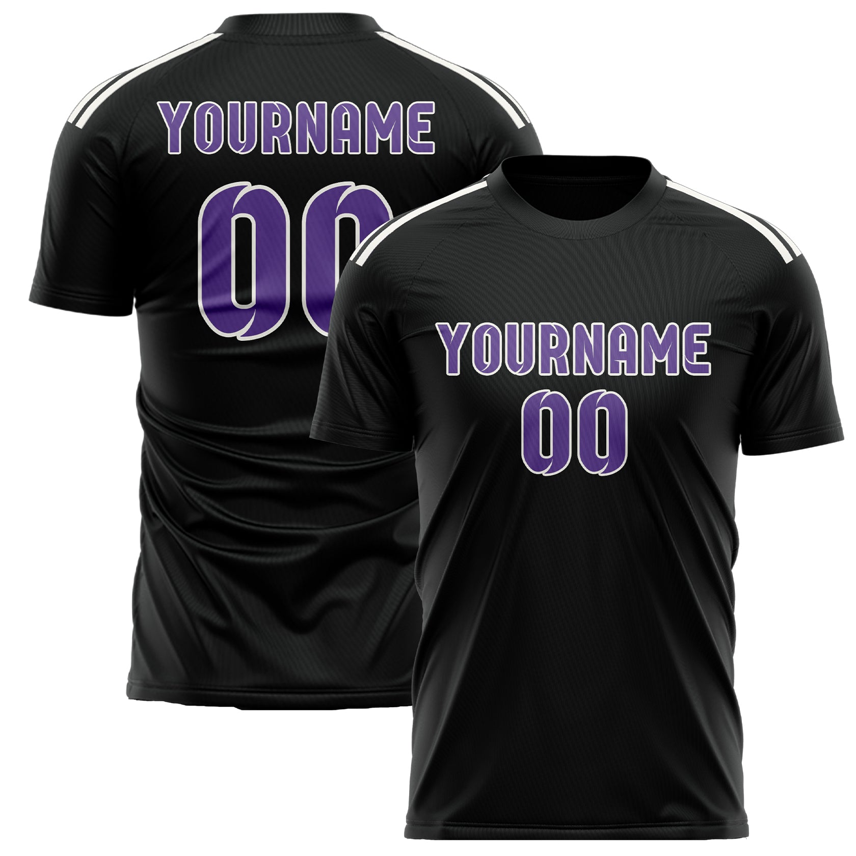 Benutzerdefiniertes Professionelles Schwarz Lavendel Fußballtrikot