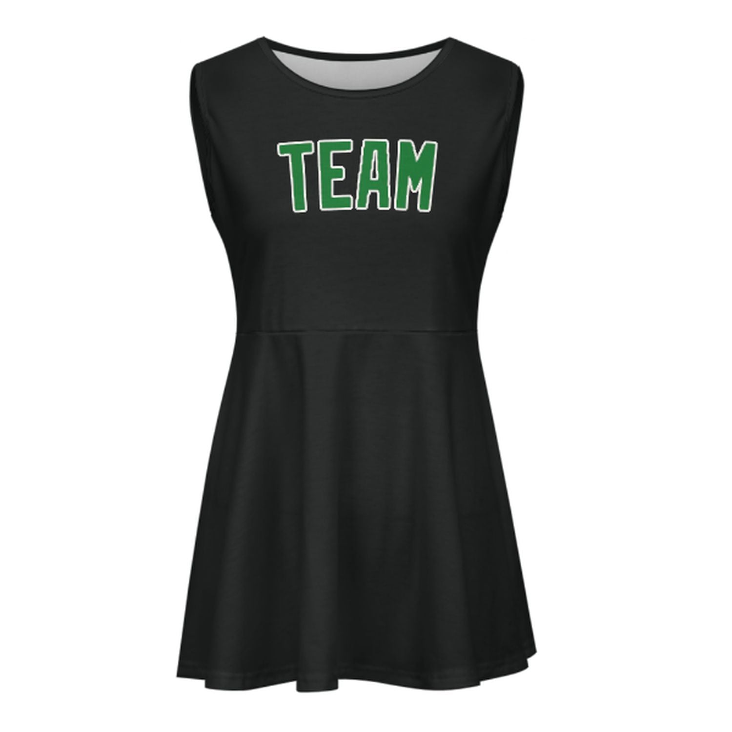 Maßgeschneidertes Schwarz Smaragdgrün Cheerleader-Kleid