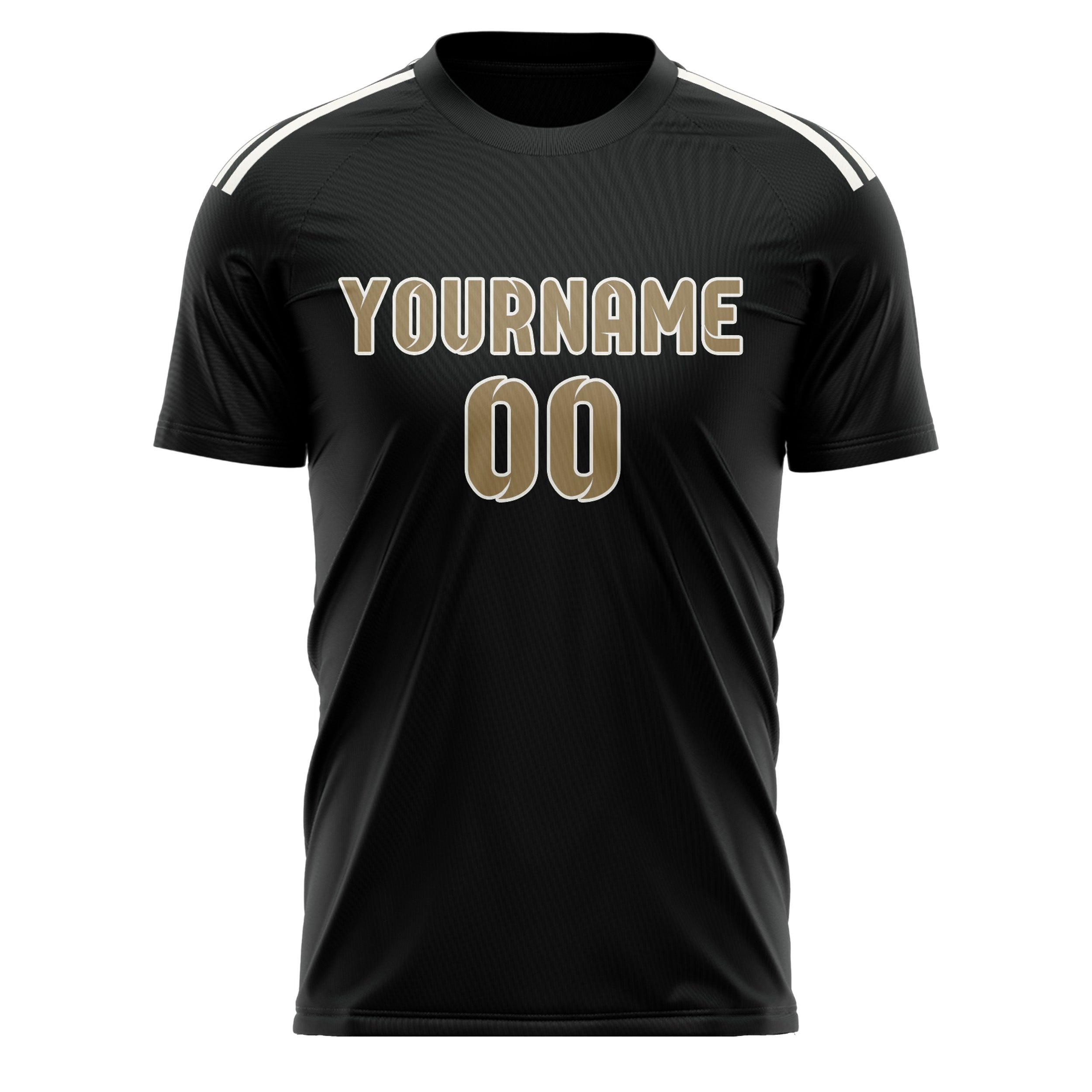 Benutzerdefiniertes Professionelles Schwarz Hellkhaki Fußballtrikot