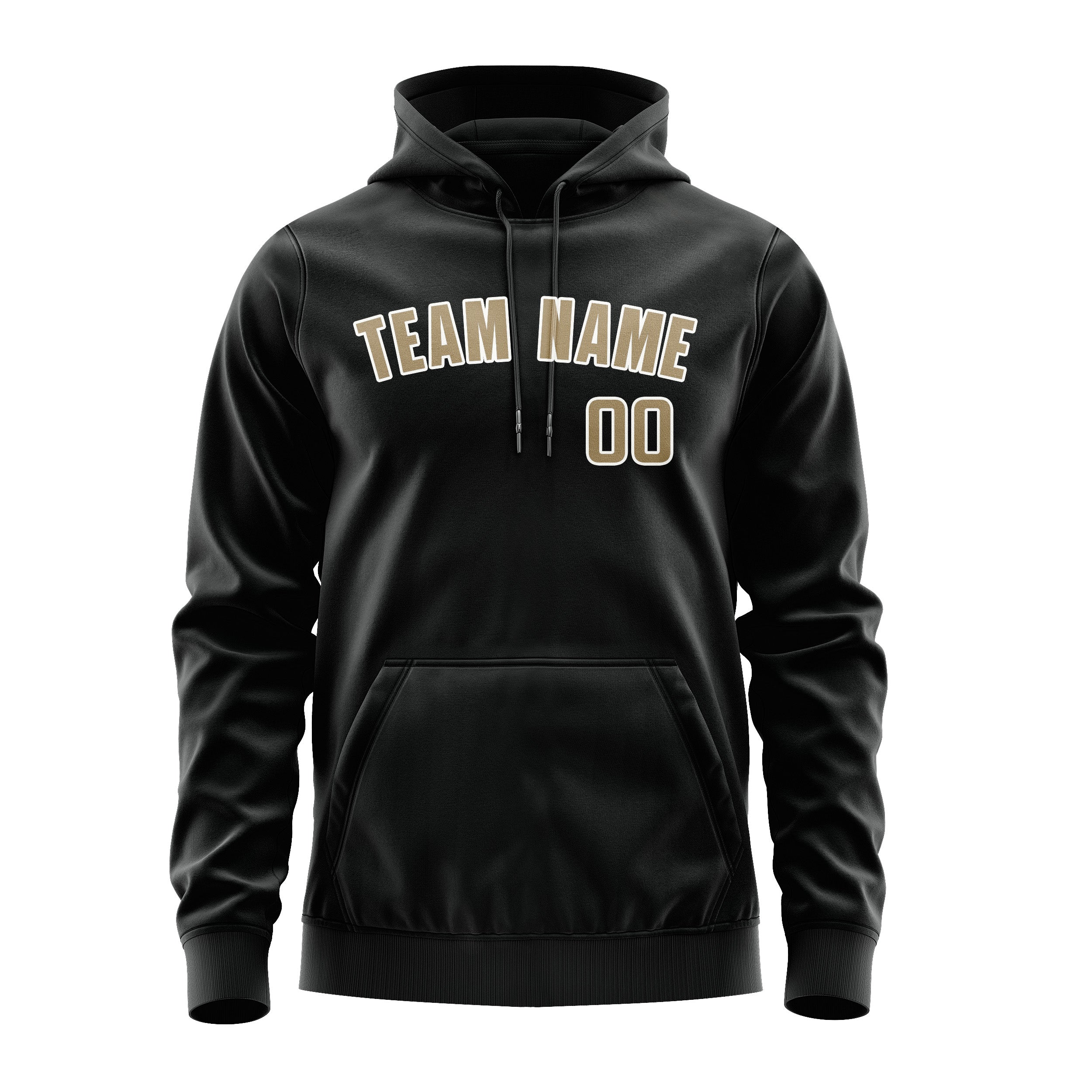 Maßgeschneidertes Schwarz Hellkhaki Hoodie