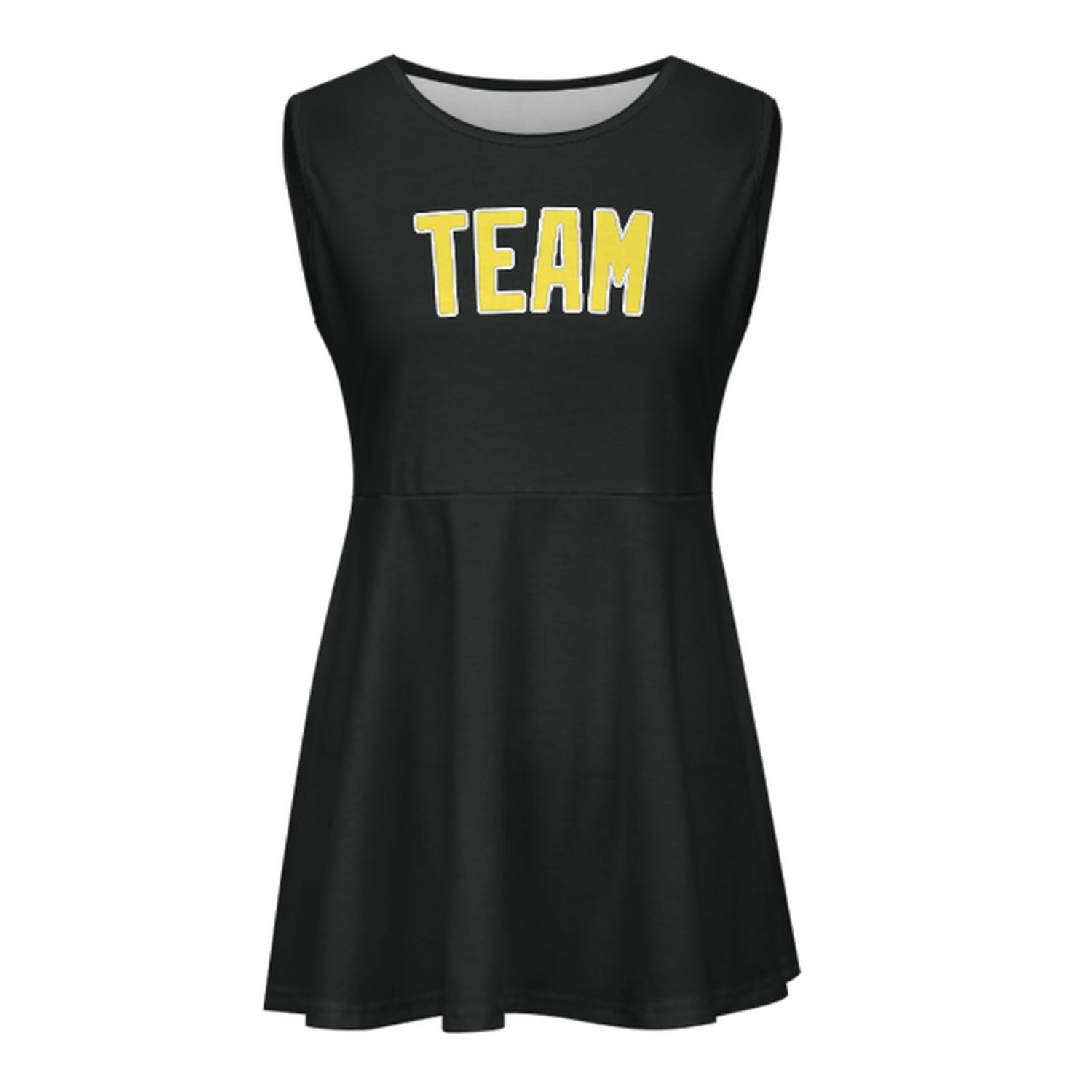 Maßgeschneidertes Schwarz Blassgelb Cheerleader-Kleid
