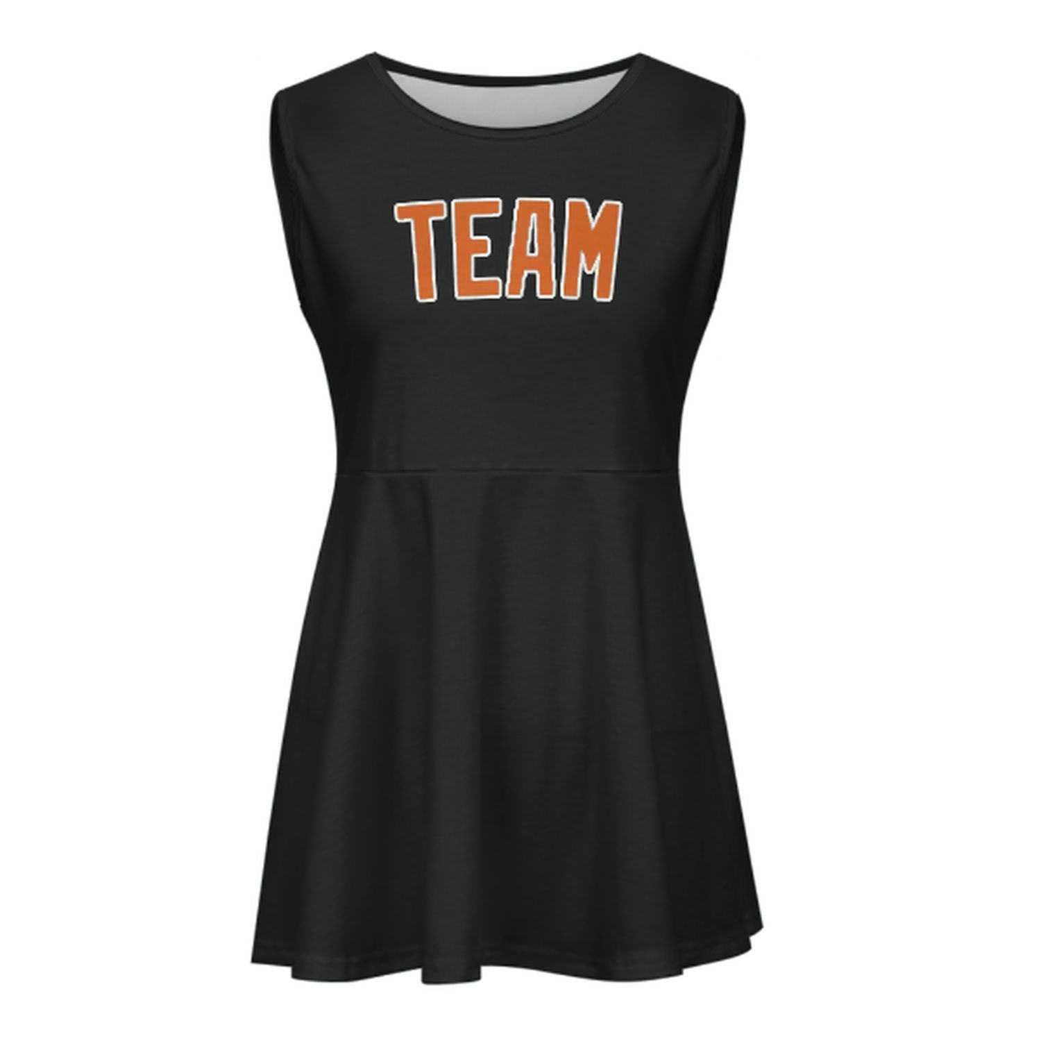 Maßgeschneidertes Schwarz Orange Cheerleader-Kleid