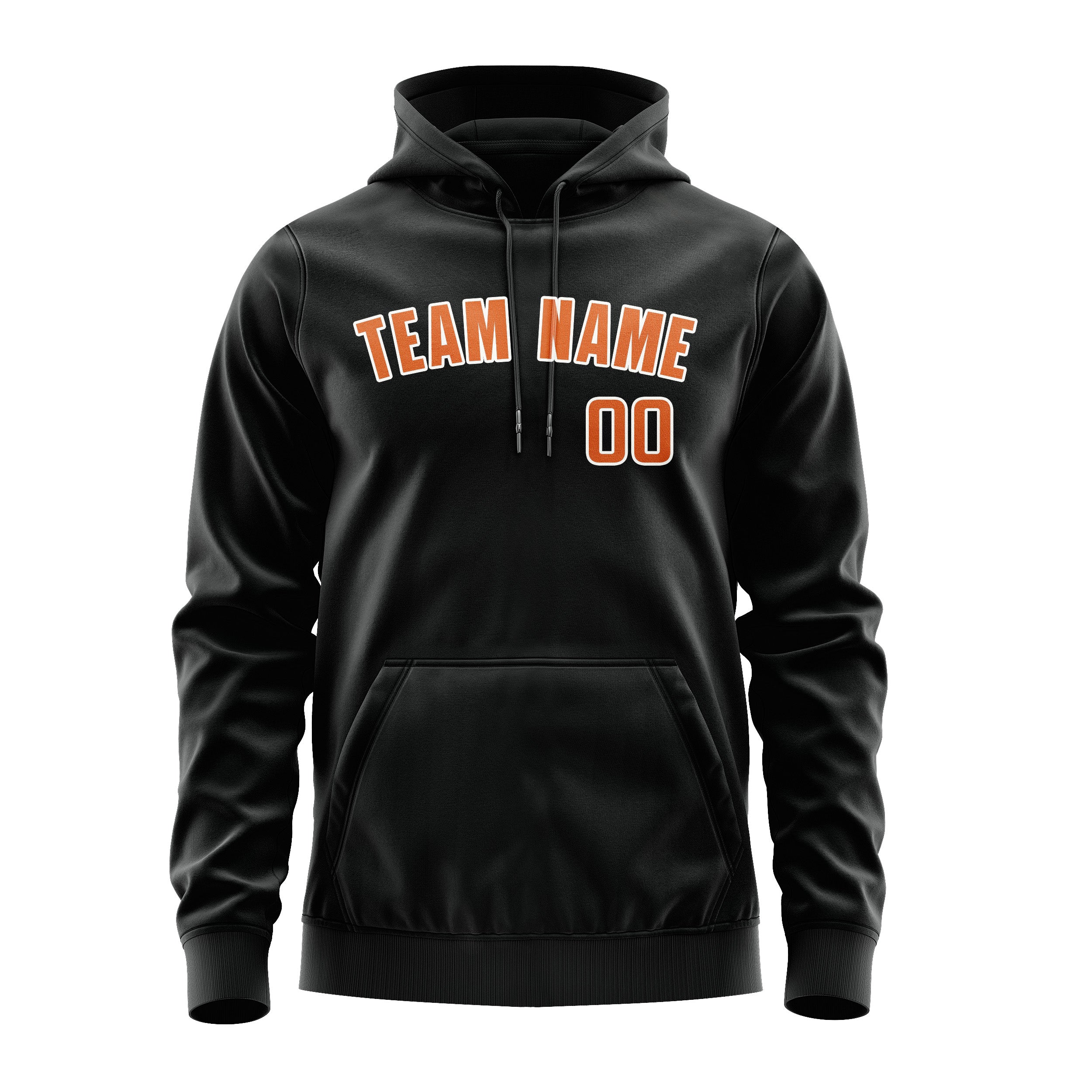 Maßgeschneidertes Schwarz Orange Hoodie