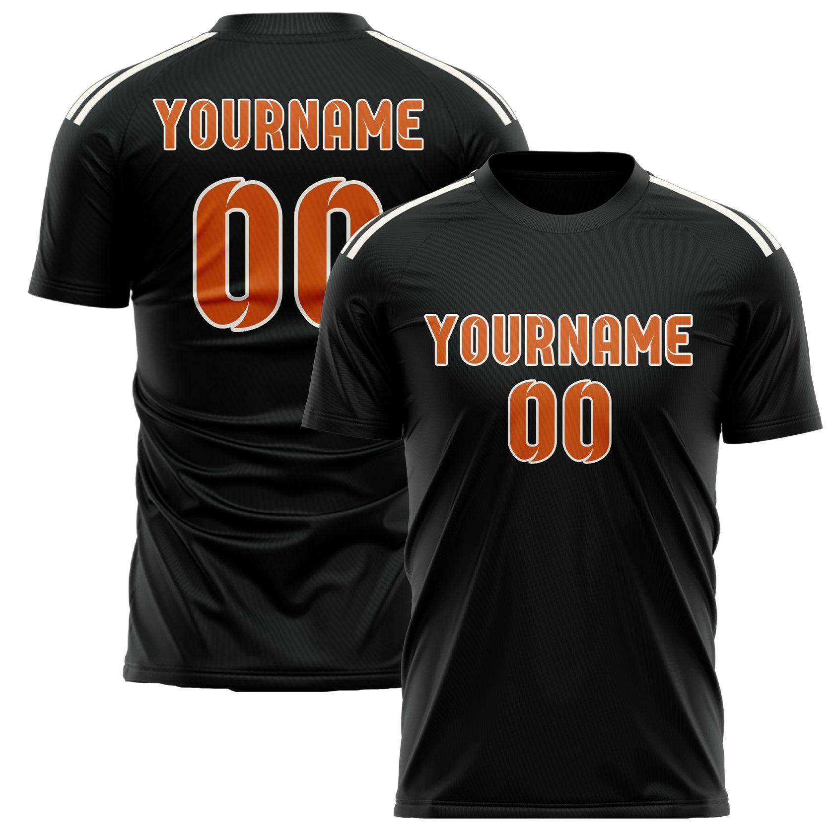 Benutzerdefiniertes Professionelles Schwarz Orange Fußballtrikot