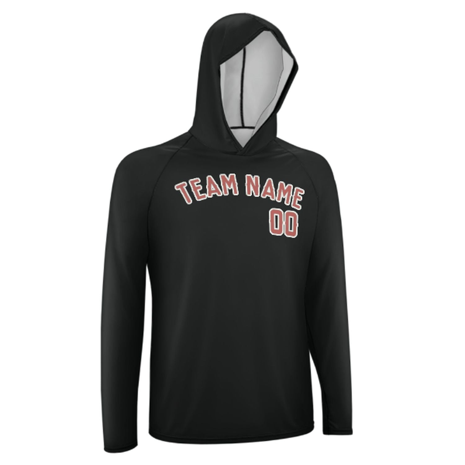 Maßgeschneidertes Schwarz Kupferrose UV-Hoodie