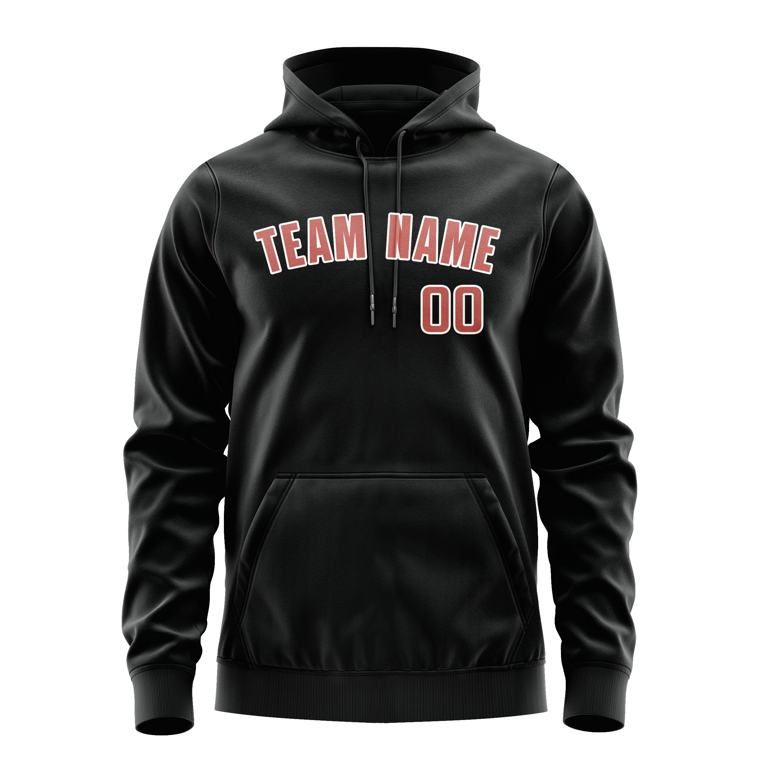 Maßgeschneidertes Schwarz Kupferrose Hoodie