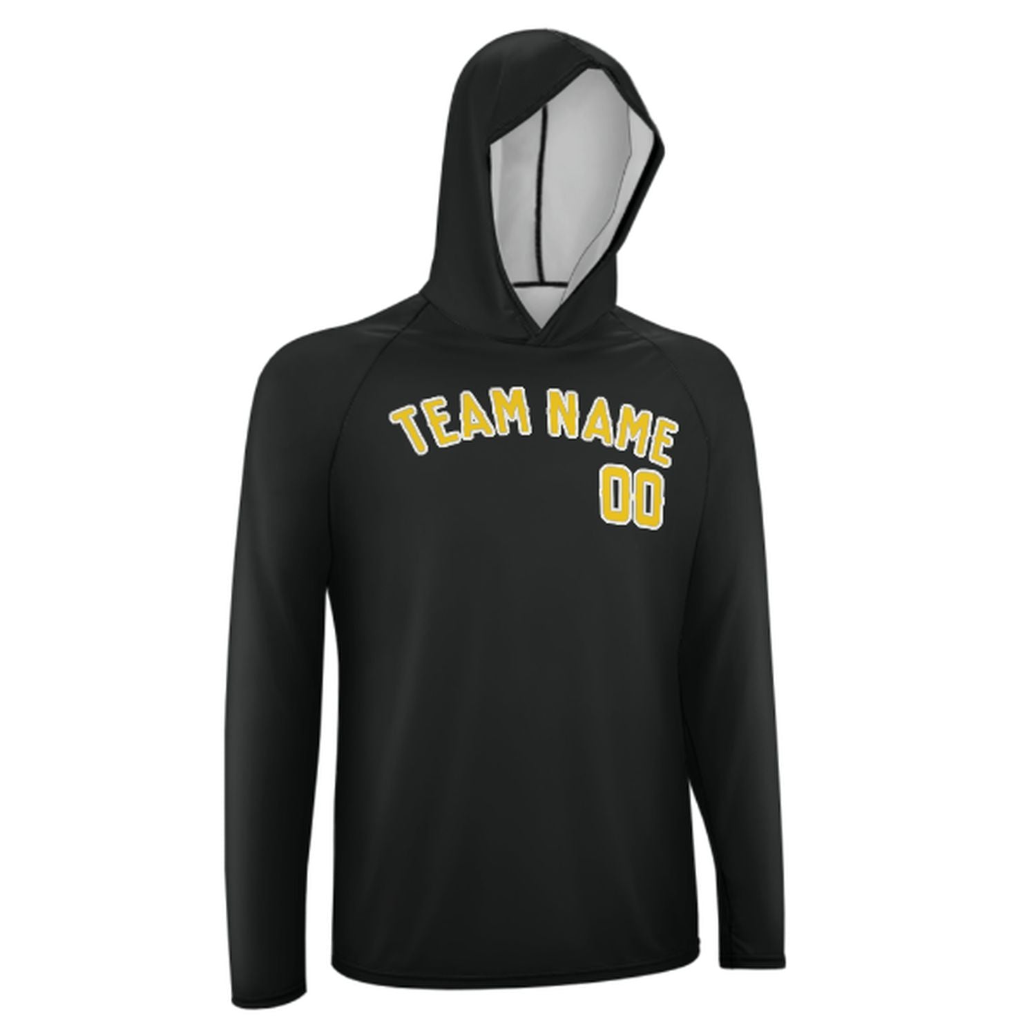 Maßgeschneidertes Schwarz Gold UV-Hoodie