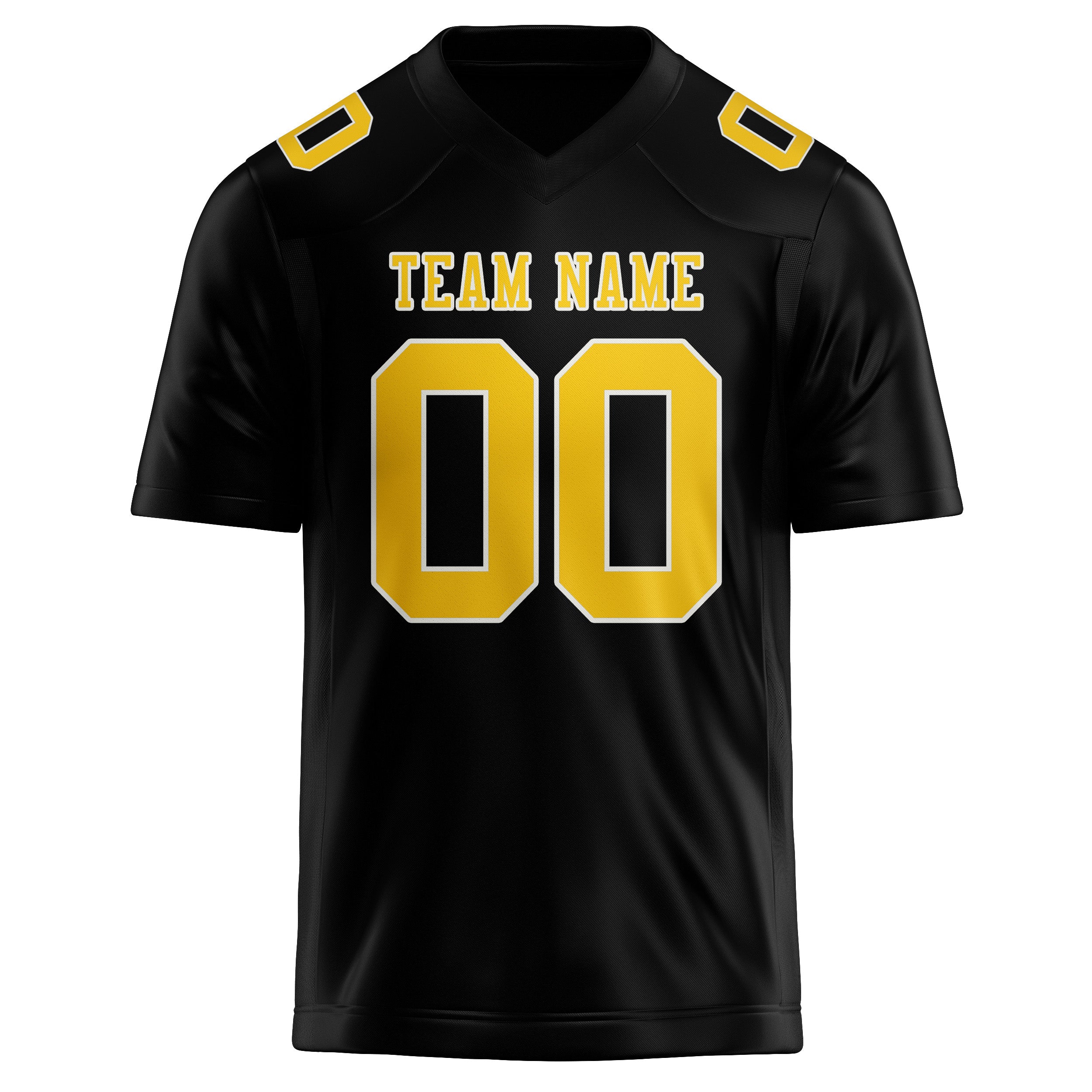 Maßgeschneidertes Professionelles Schwarz Gold Rugbytrikot