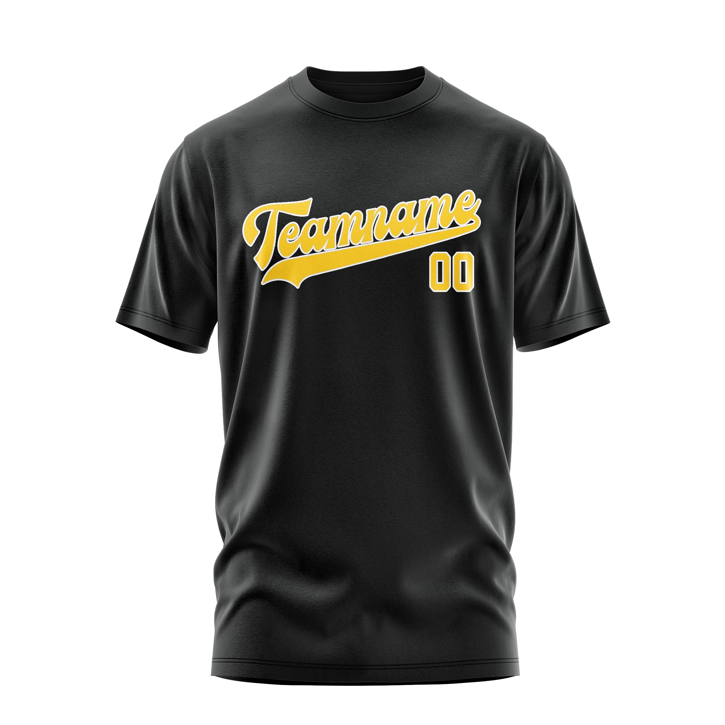 Maßgeschneidertes Schwarz Gold T-Shirt